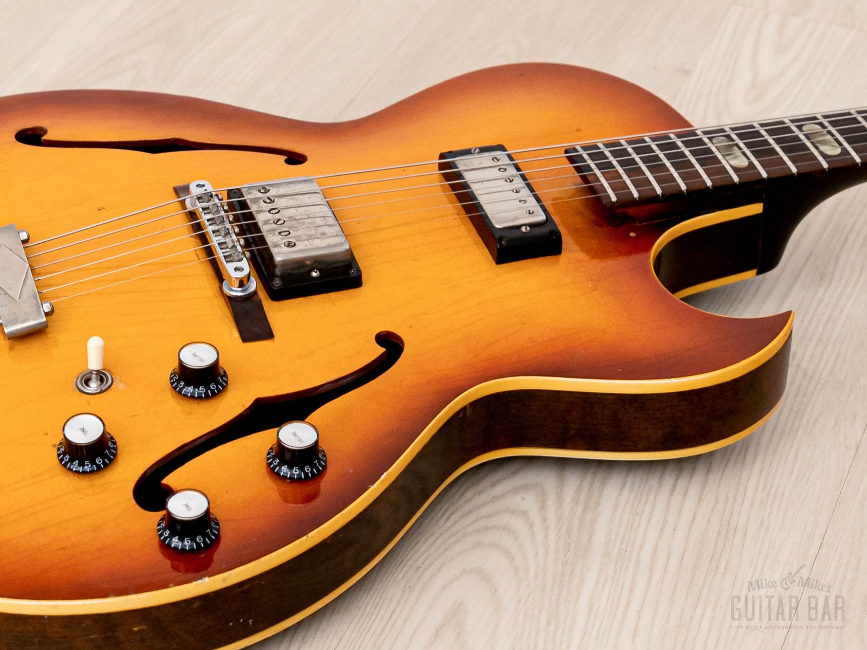 1964 Epiphone Sorrento E452T Vintage Hollowbody Guitar Sunburst w/ PAF Mini Hum & T Top, Case