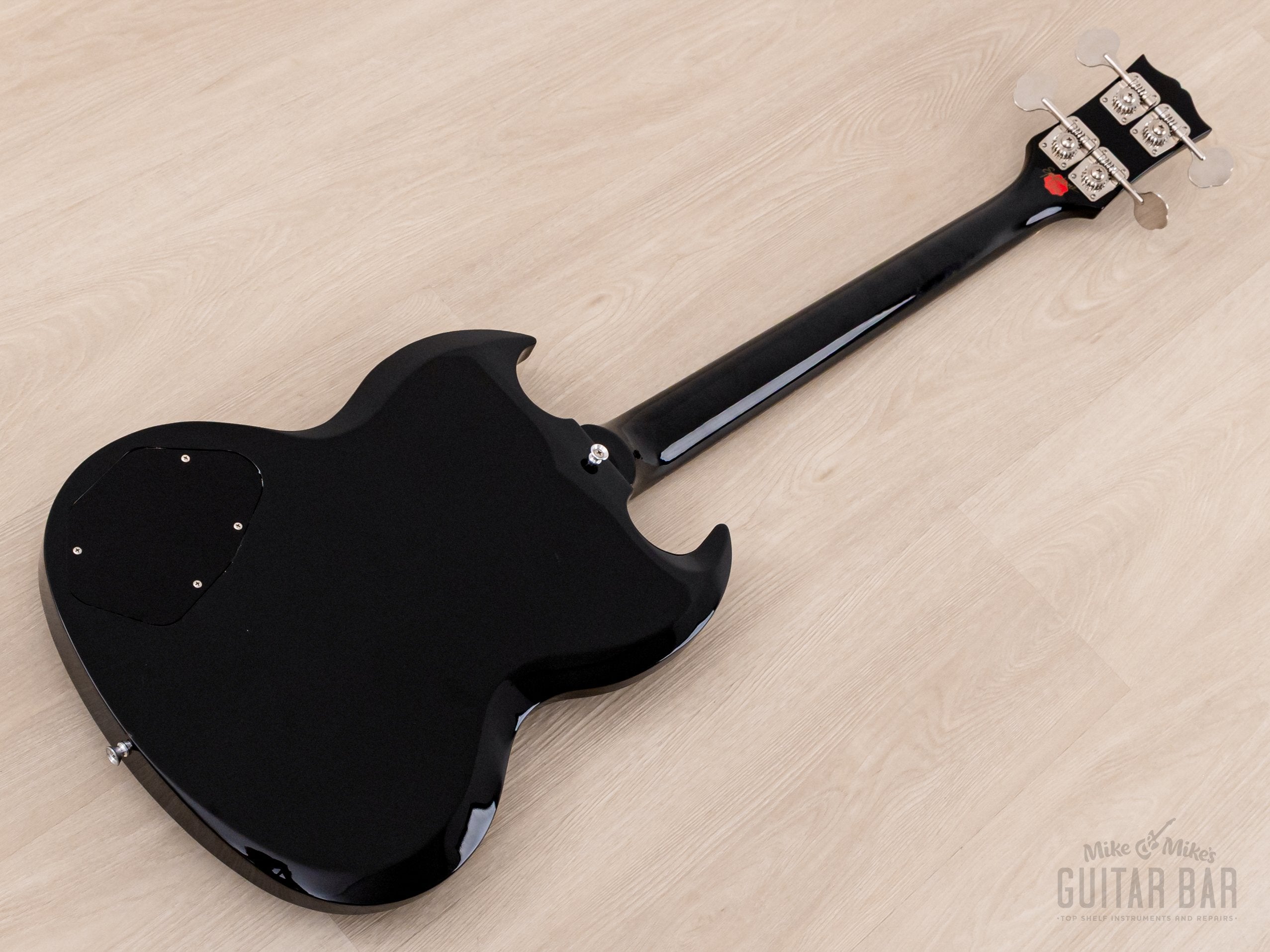 2002 Epiphone Elite EB-3 Short Scale Bass Ebony w/ Open Book Headstock, GIbson USA Pickups, Case & Hangtag, Japan