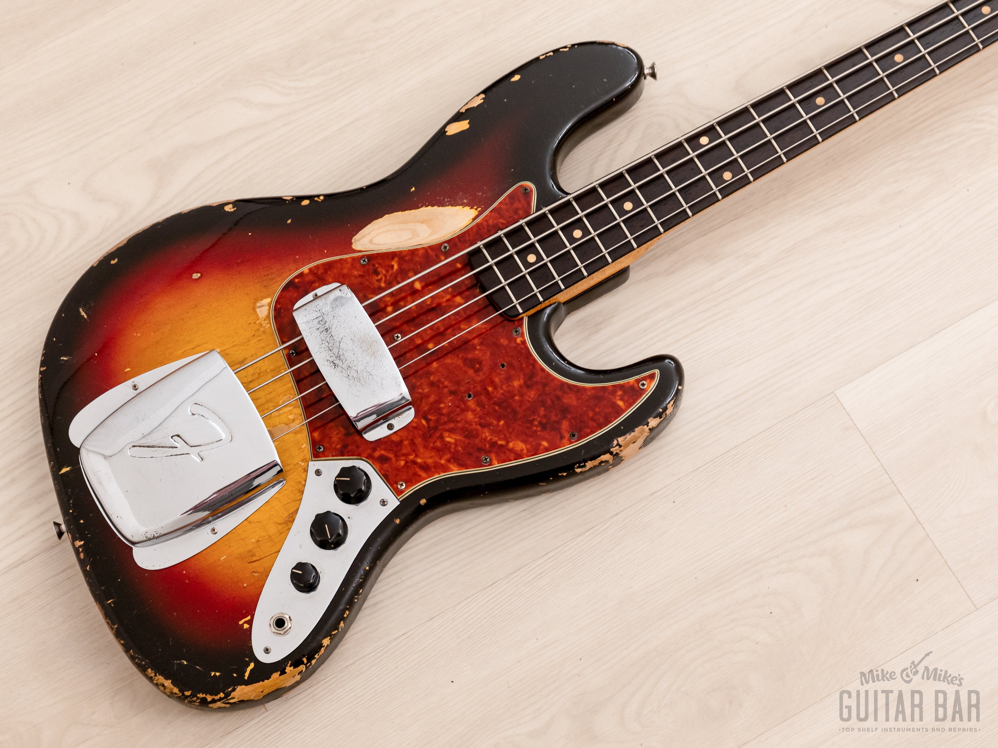 1963 Fender Jazz Bass Pre-CBS Vintage Bass Sunburst w/ Case