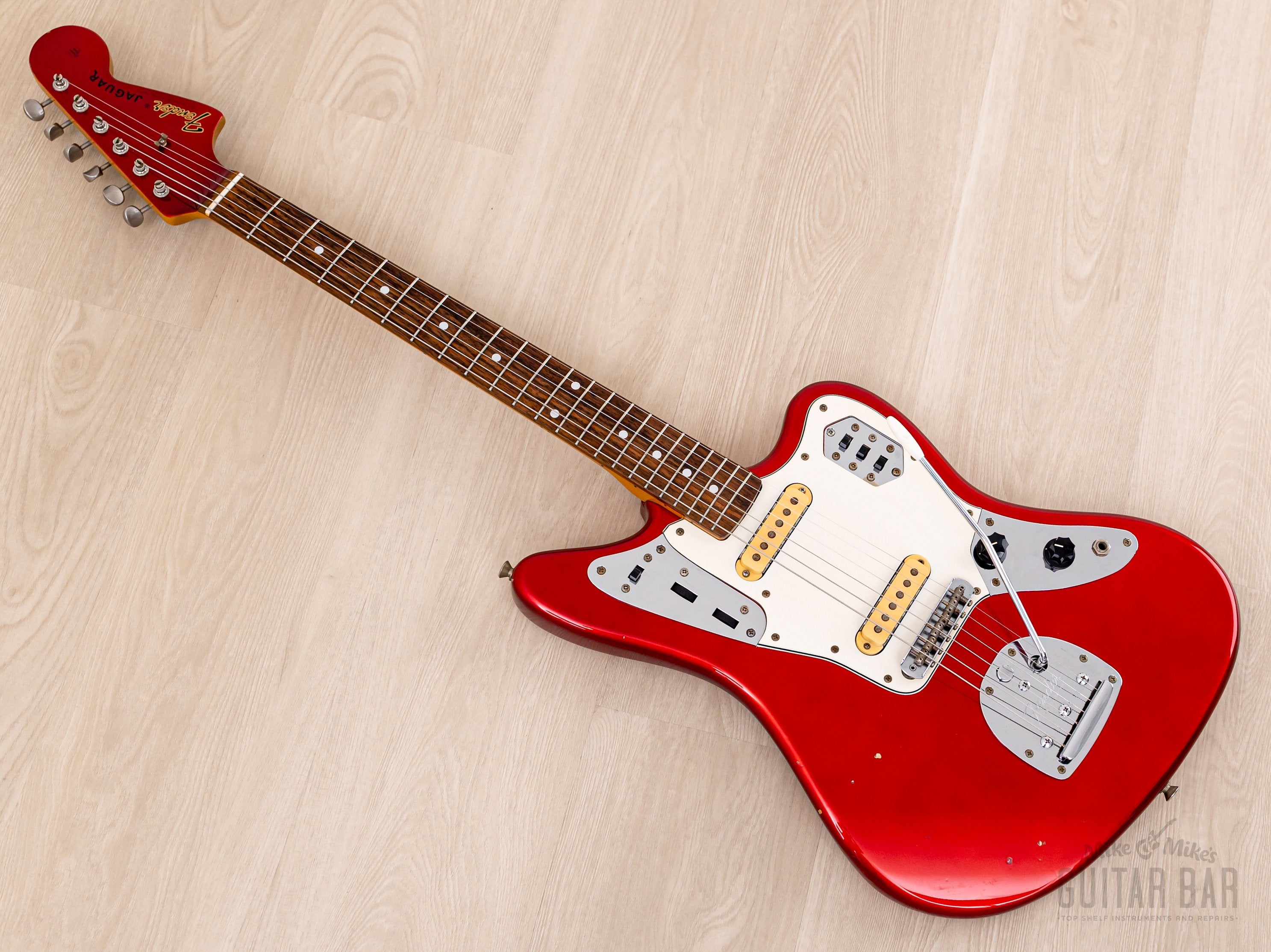 1999 Fender Jaguar '62 Vintage Reissue JG66-85 Candy Apple Red + Headstock, Japan CIJ