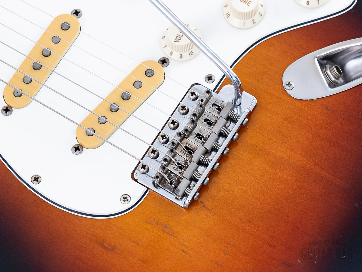 Bridge pickup and tremolo close-up
