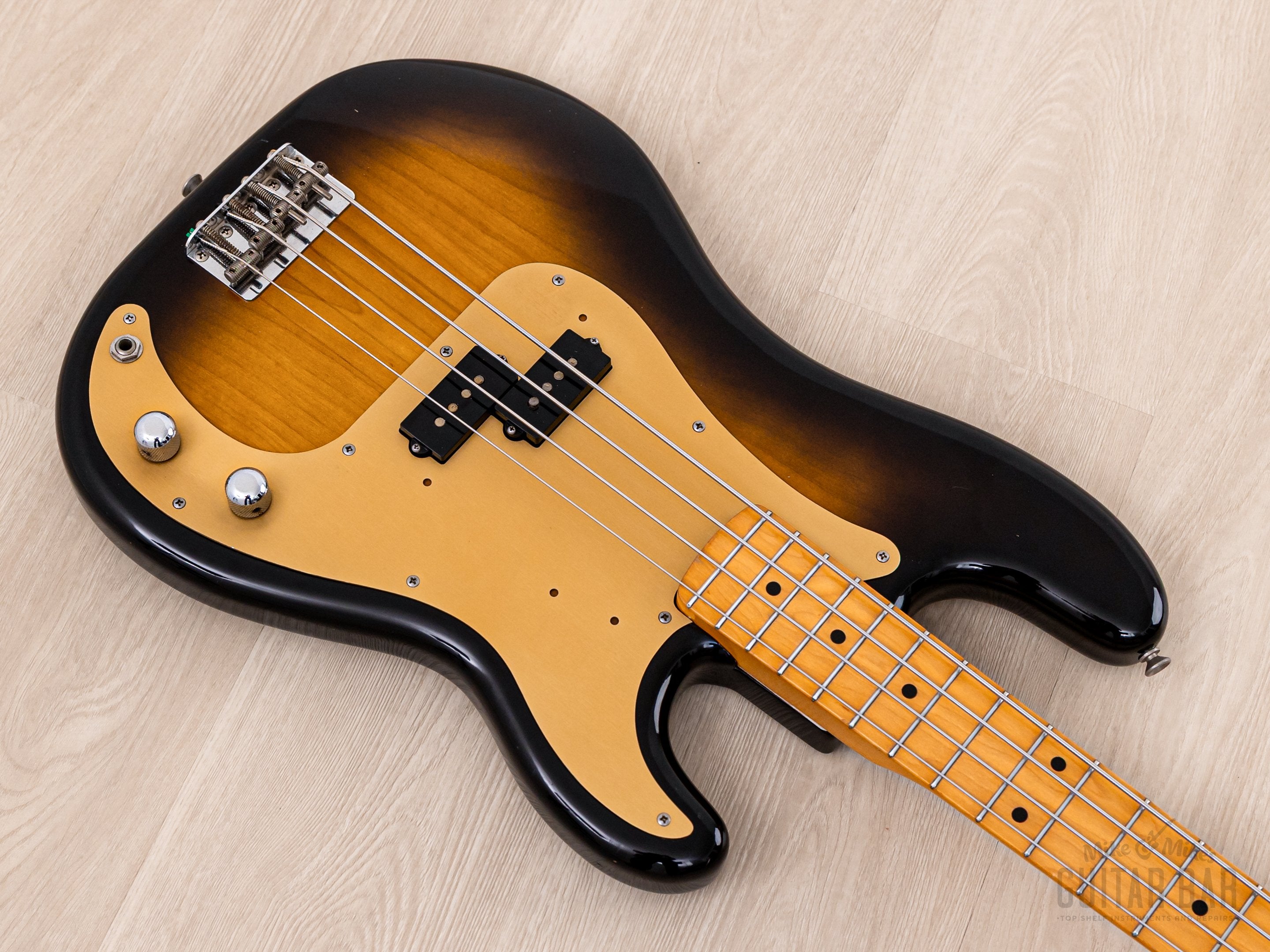 1982 Fender JV Precision Bass '57 Vintage Reissue PB57-95 Sunburst Lacquer w/ Fullerton USA Pickup, Japan MIJ Fujigen