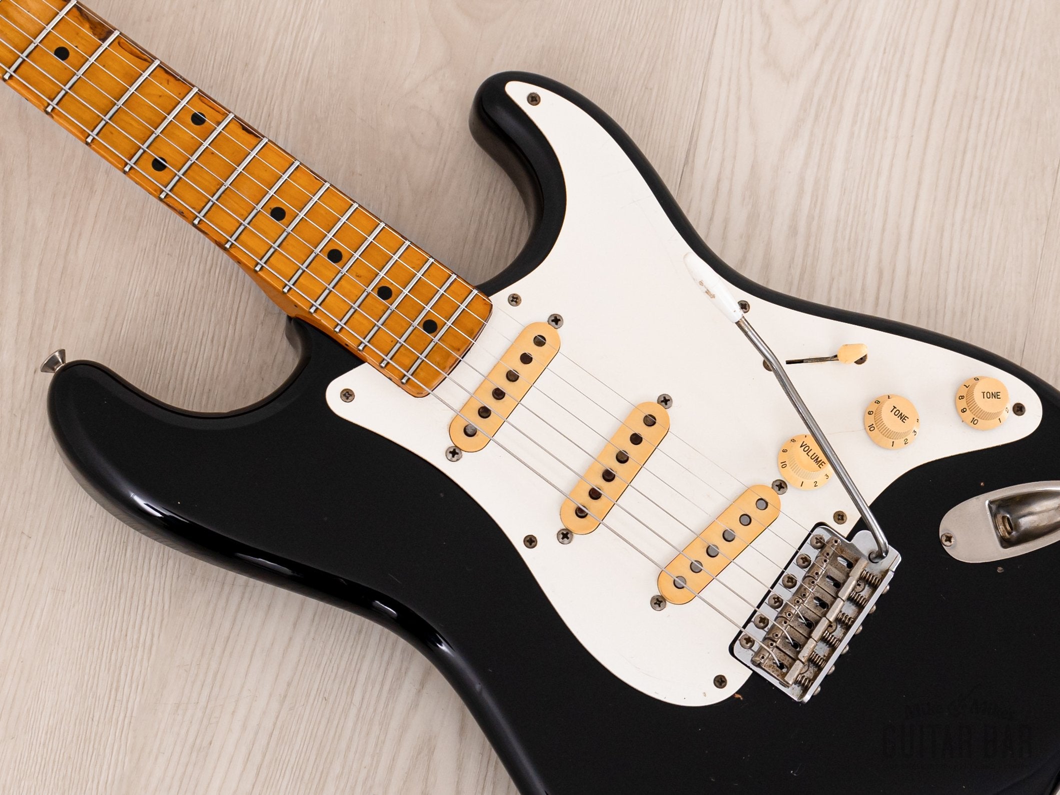 1983 Fender JV Stratocaster '57 Vintage Reissue ST57-65 Black w/ Fullerton USA Pickups, Japan MIJ Fujigen