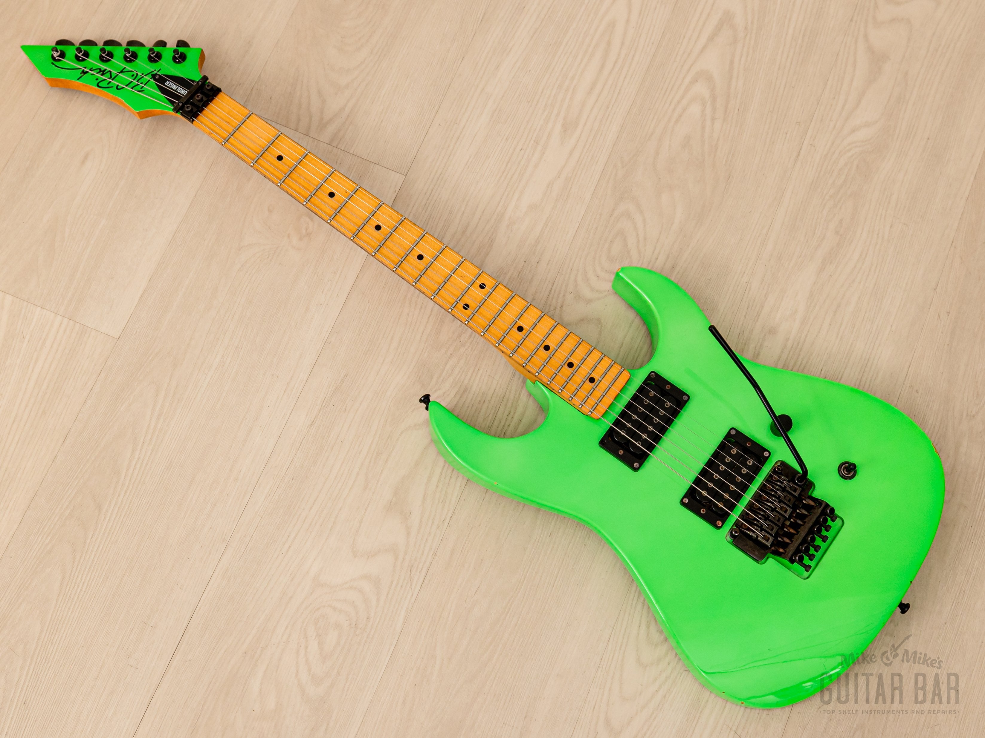 1990 B.C. Rich NJ Series Gunslinger GS-MR851 Slime, Neon Green, C.C. DeVille