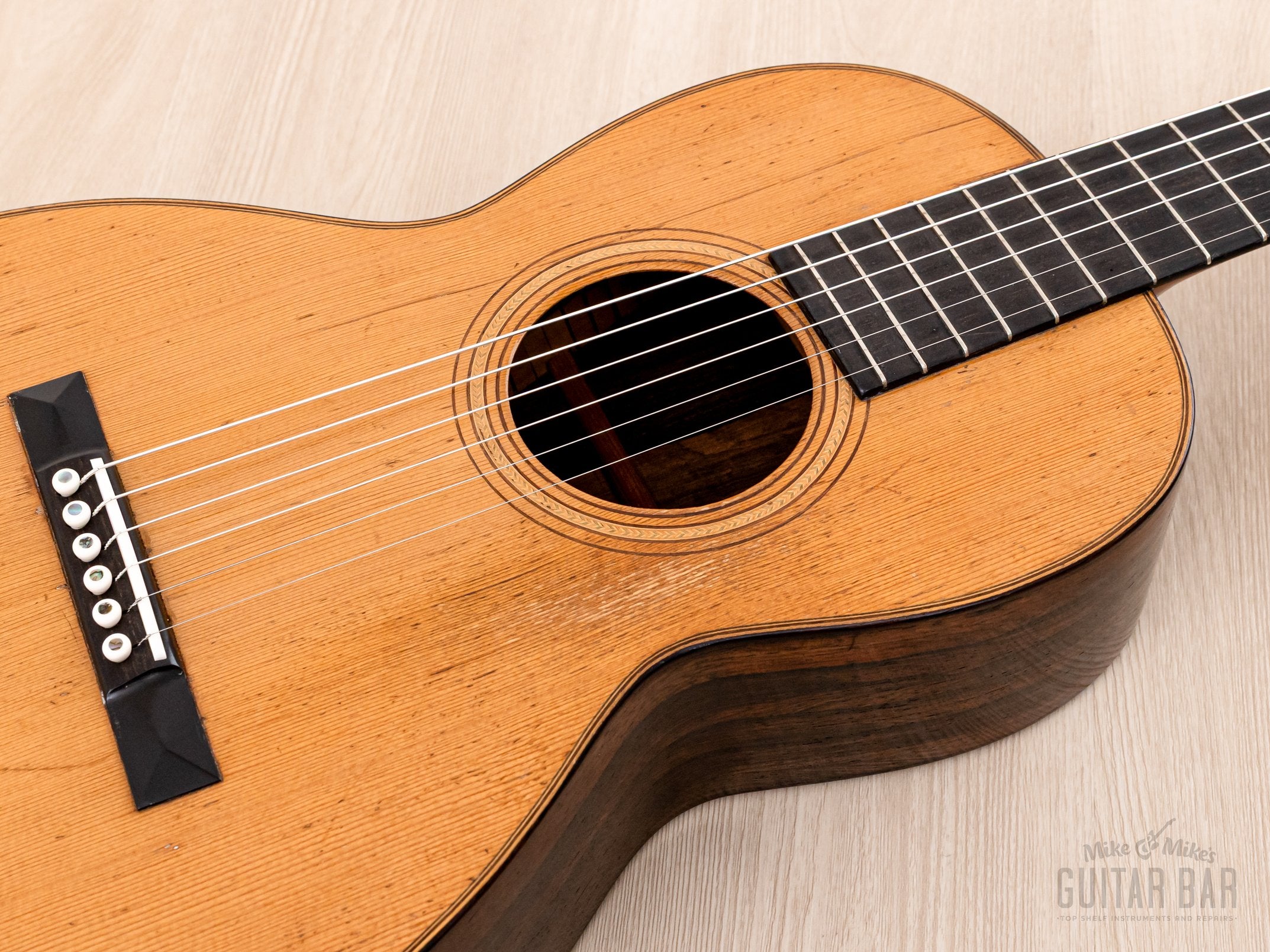1870s Martin 2-20 Vintage Fan-Braced Acoustic Guitar, Adirondack Spruce & Brazilian Rosewood w/ Case