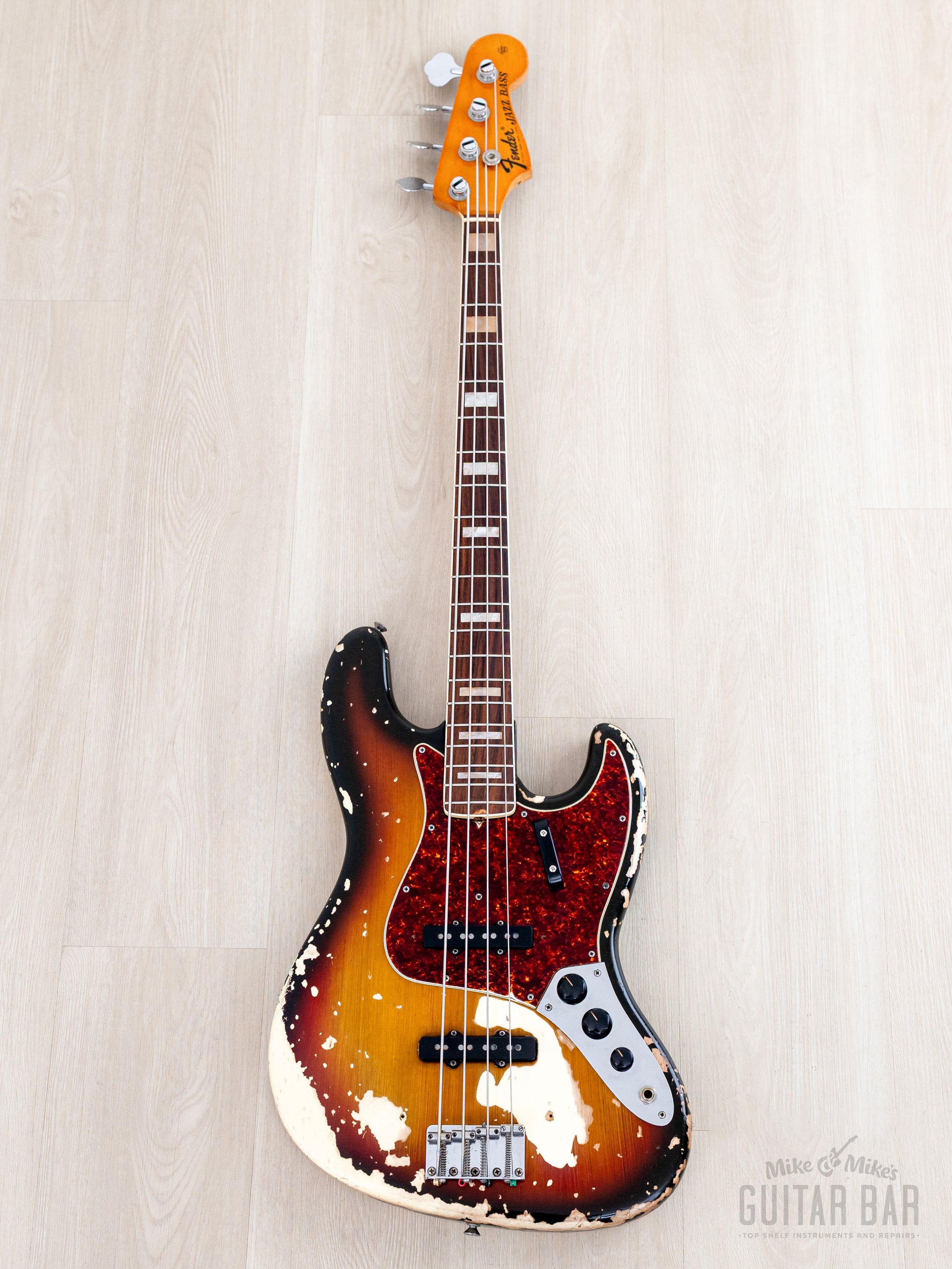 1969 Fender Jazz Bass Sunburst Faux Burst Vintage Bass w/ Case