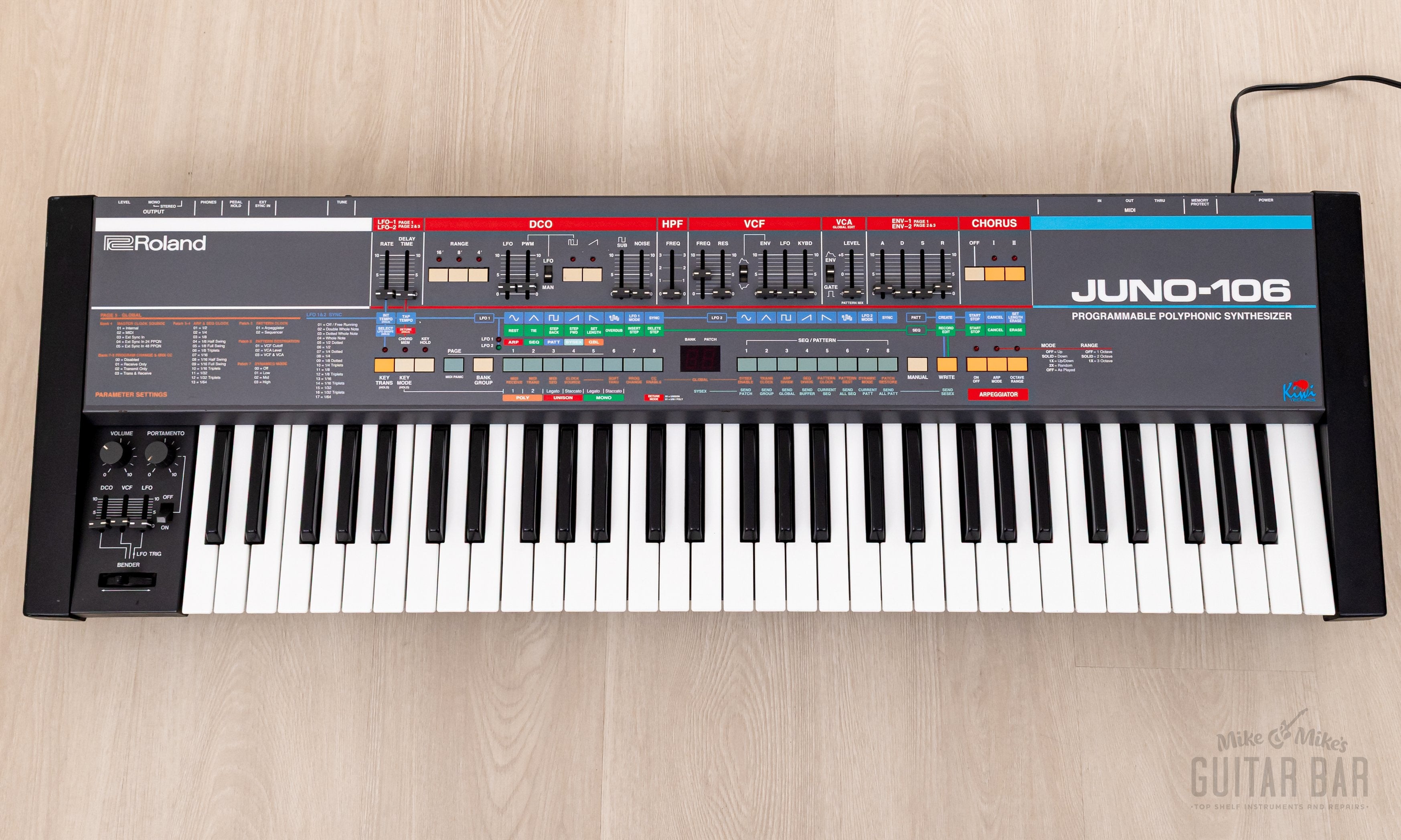 1985 Roland Juno 106 Kiwi Upgrade Vintage Analog Polyphonic Synthesizer