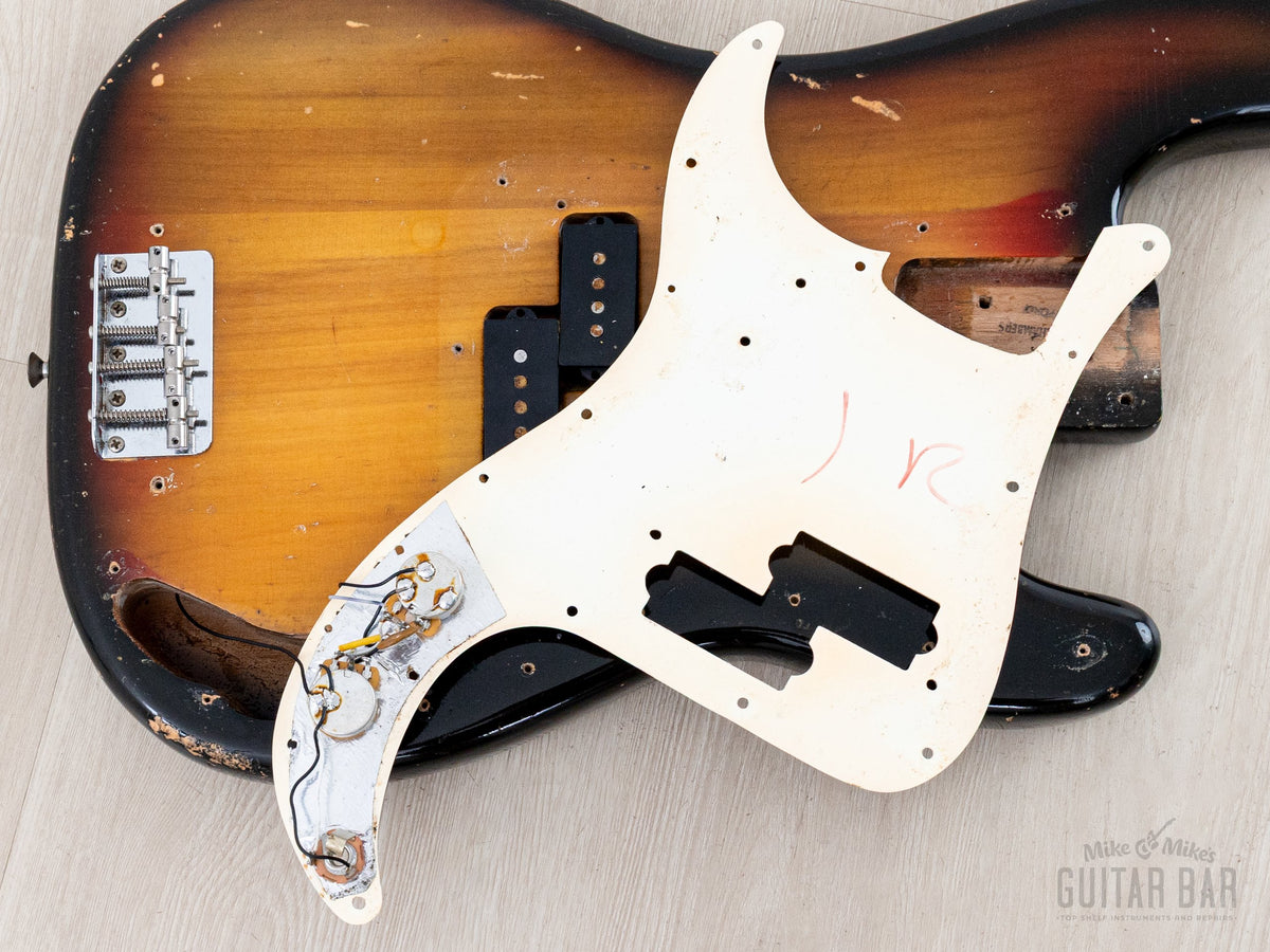 1971 Fender Precision Bass electronics under the pickguard