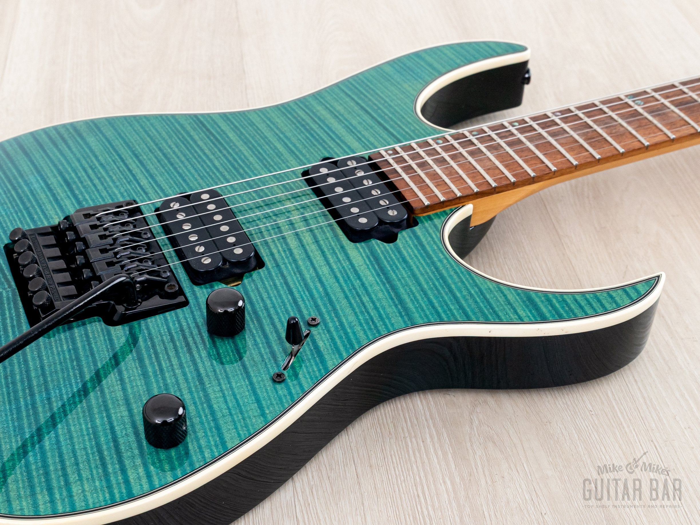 1998 Ibanez J Custom KRG1802 Spot Model Transparent Turquoise AAAA Fla