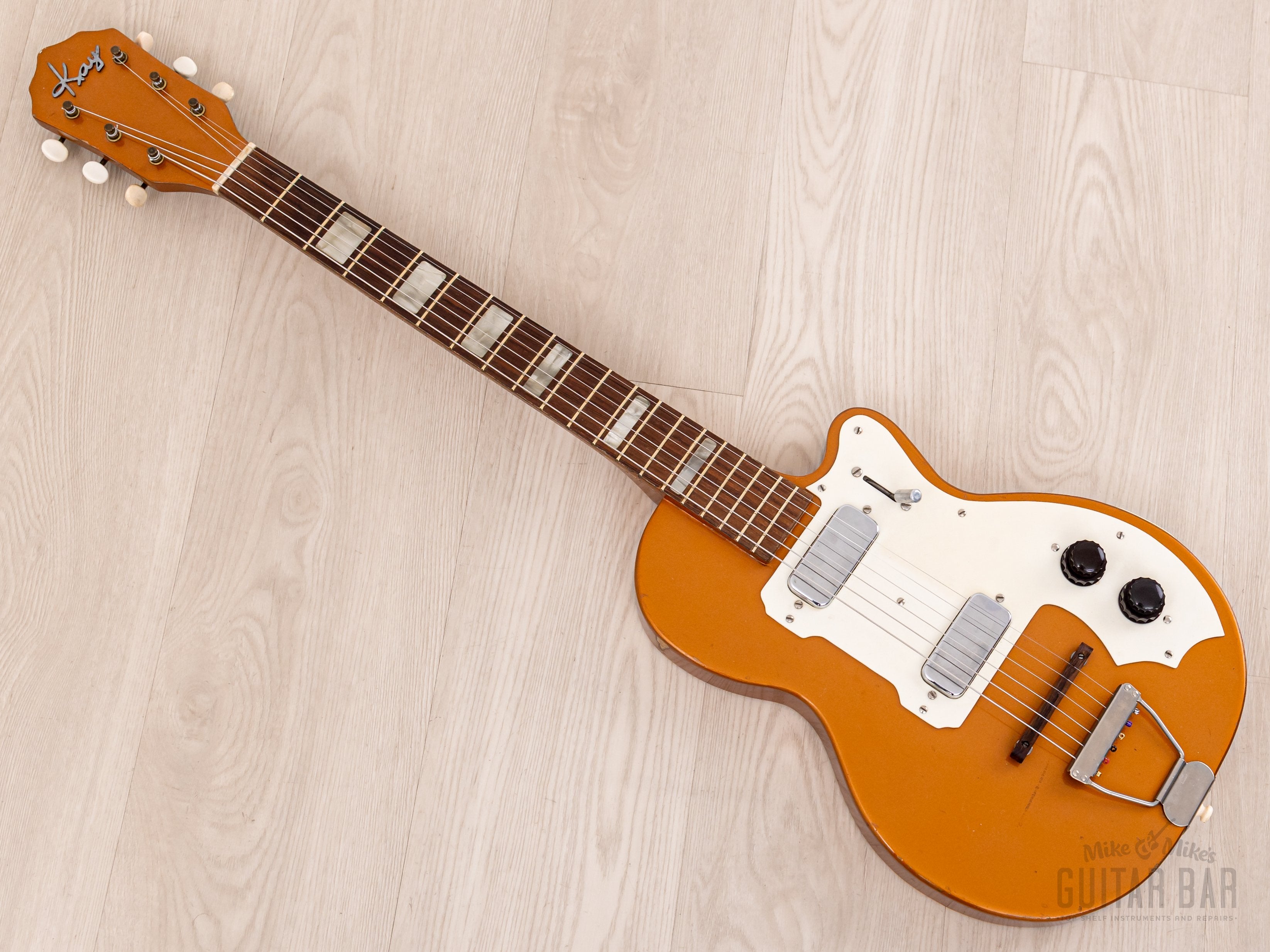 1957 Kay K142 Vintage Neck Through Electric Guitar Copper, 100% Origin