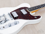 2016 Elk Cutlass CT Limited Edition White, body close-up with humbuckers and Bigsby
