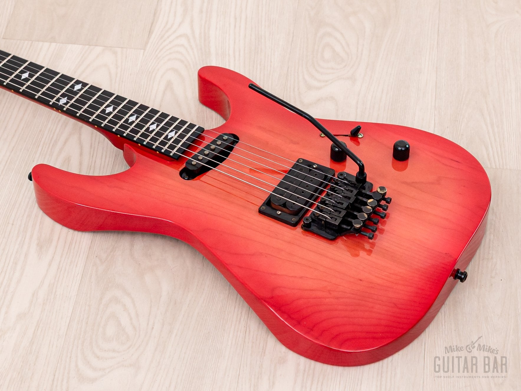1980s ESP Custom Shop “T. Shibahara” Vintage Superstrat Pink Sunburst w/ Floyd Rose, Dimarzio & Case