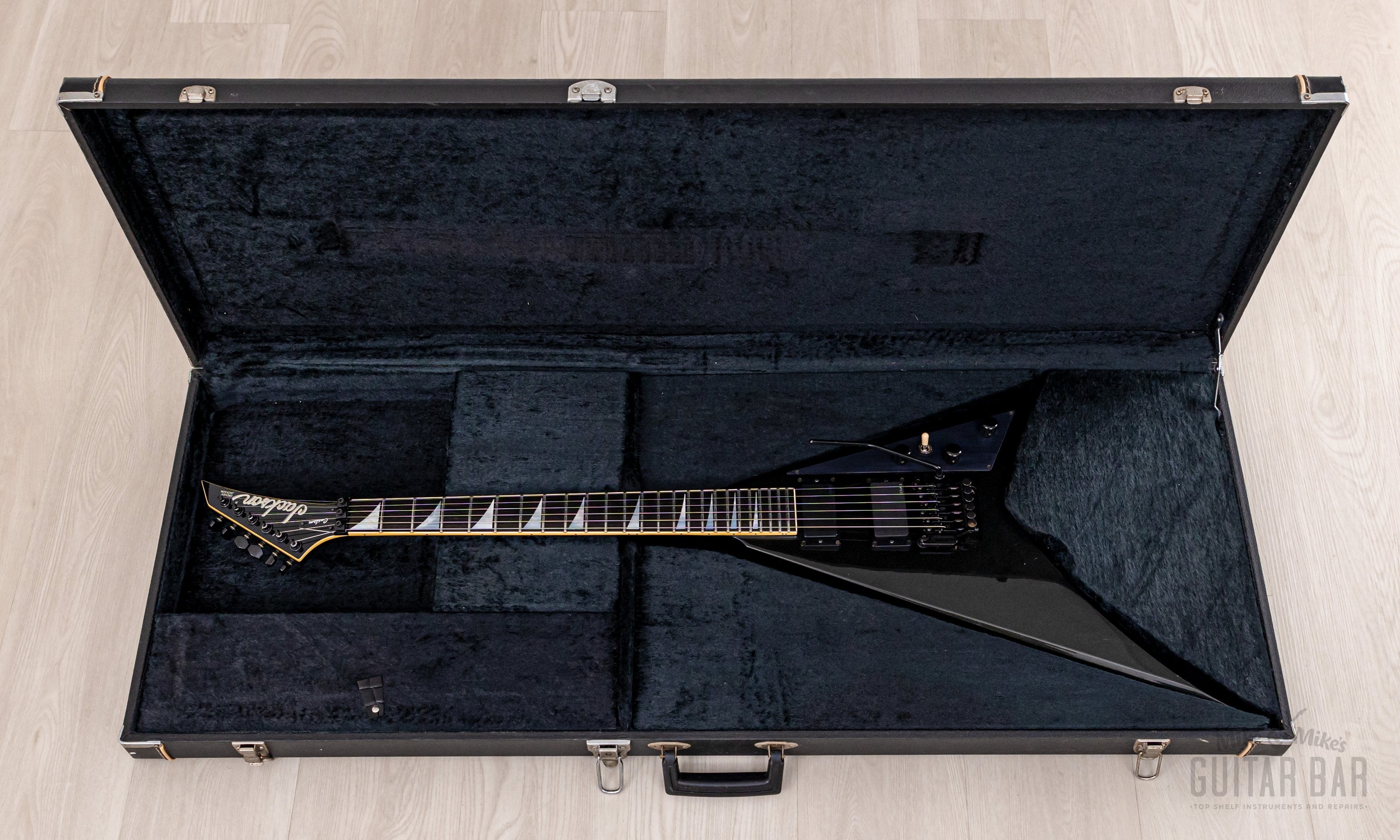 1991 Grover Jackson Randy Rhoads Custom V Metallic Black w/ EMGs, Case