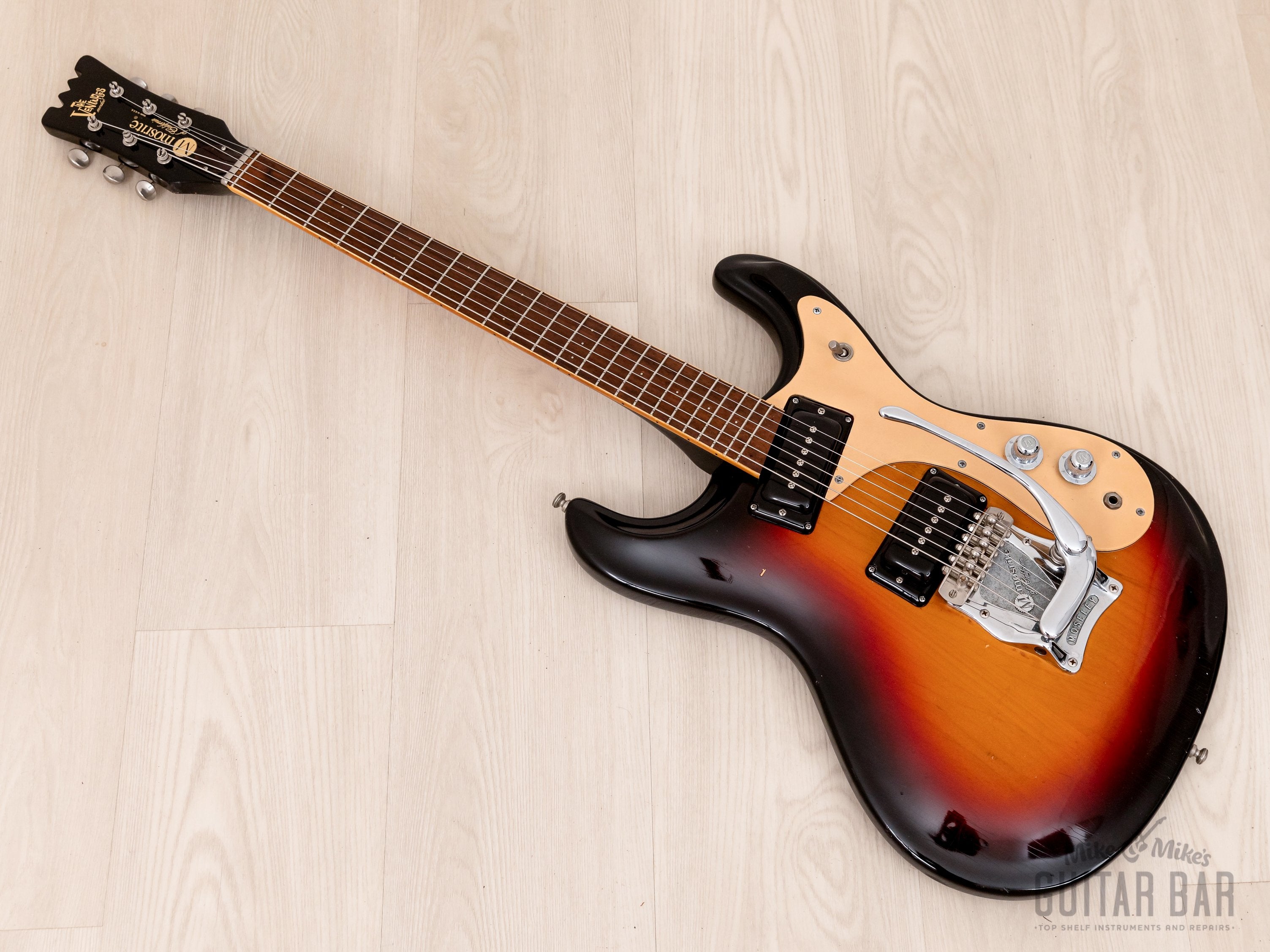 1978 Mosrite Ventures Model Vintage Guitar Sunburst w/ Moseley Vibrato, Case