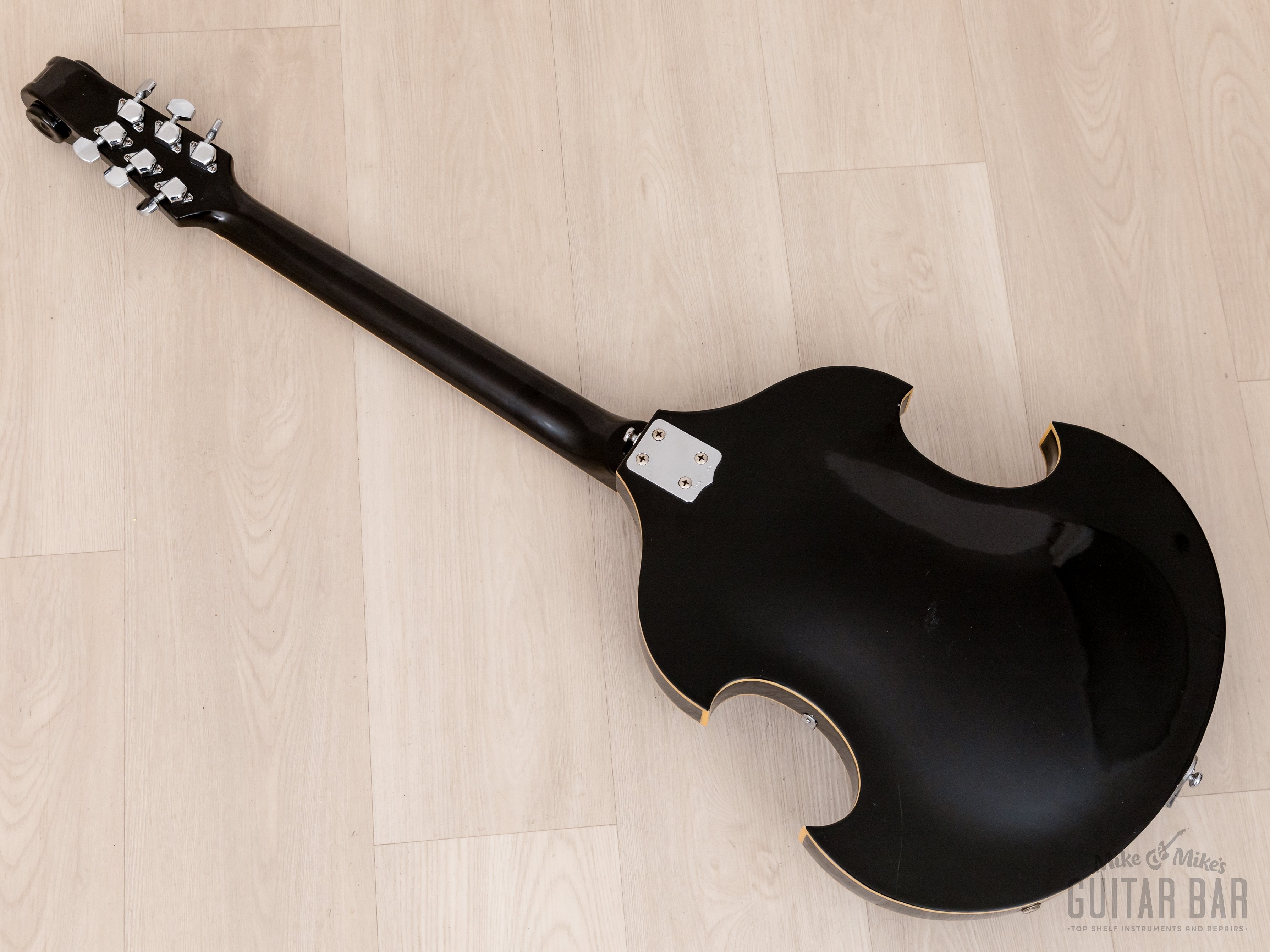 1960s Firstman Liverpool 67 Special Vintage Hollowbody Guitar Black w/ Case & Tags, Japan