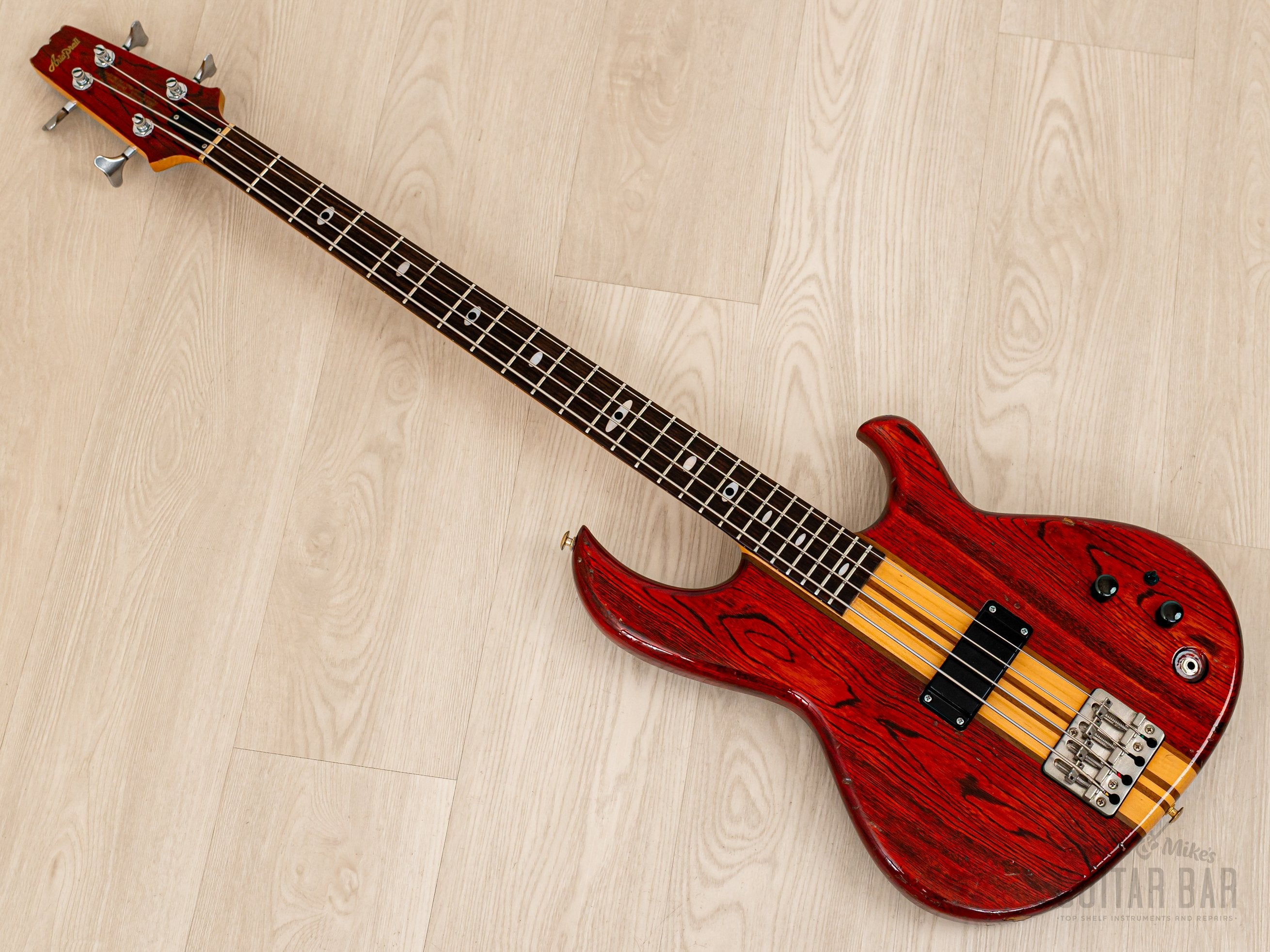 1980 Aria Pro II SB-R60 PR Vintage Neck Through Bass Padauk Red, Japan  Matsumoku