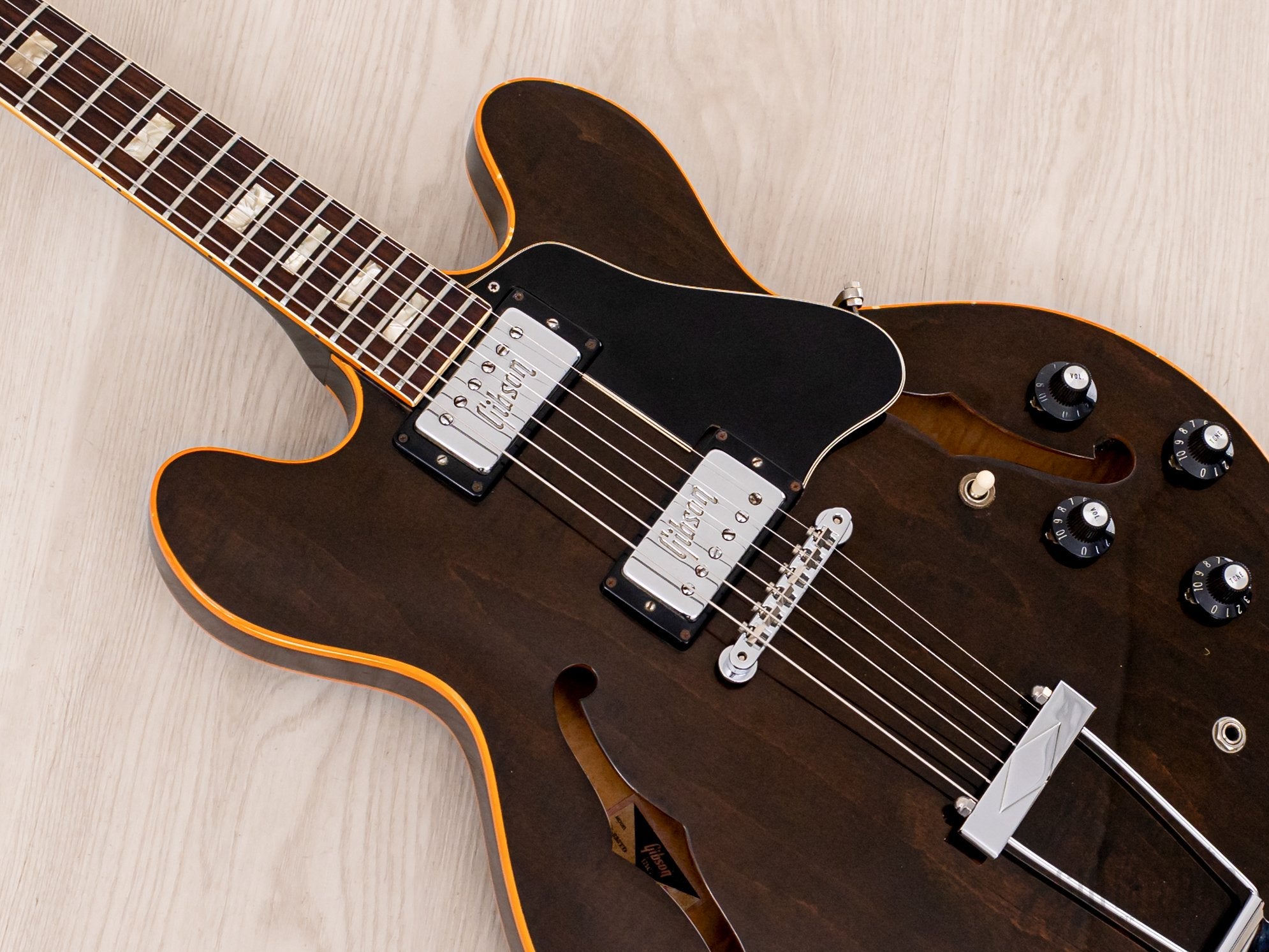1971 Gibson ES-335 TDW Vintage Semi-Hollow Guitar Walnut w/ T Tops, Embossed Covers, Case