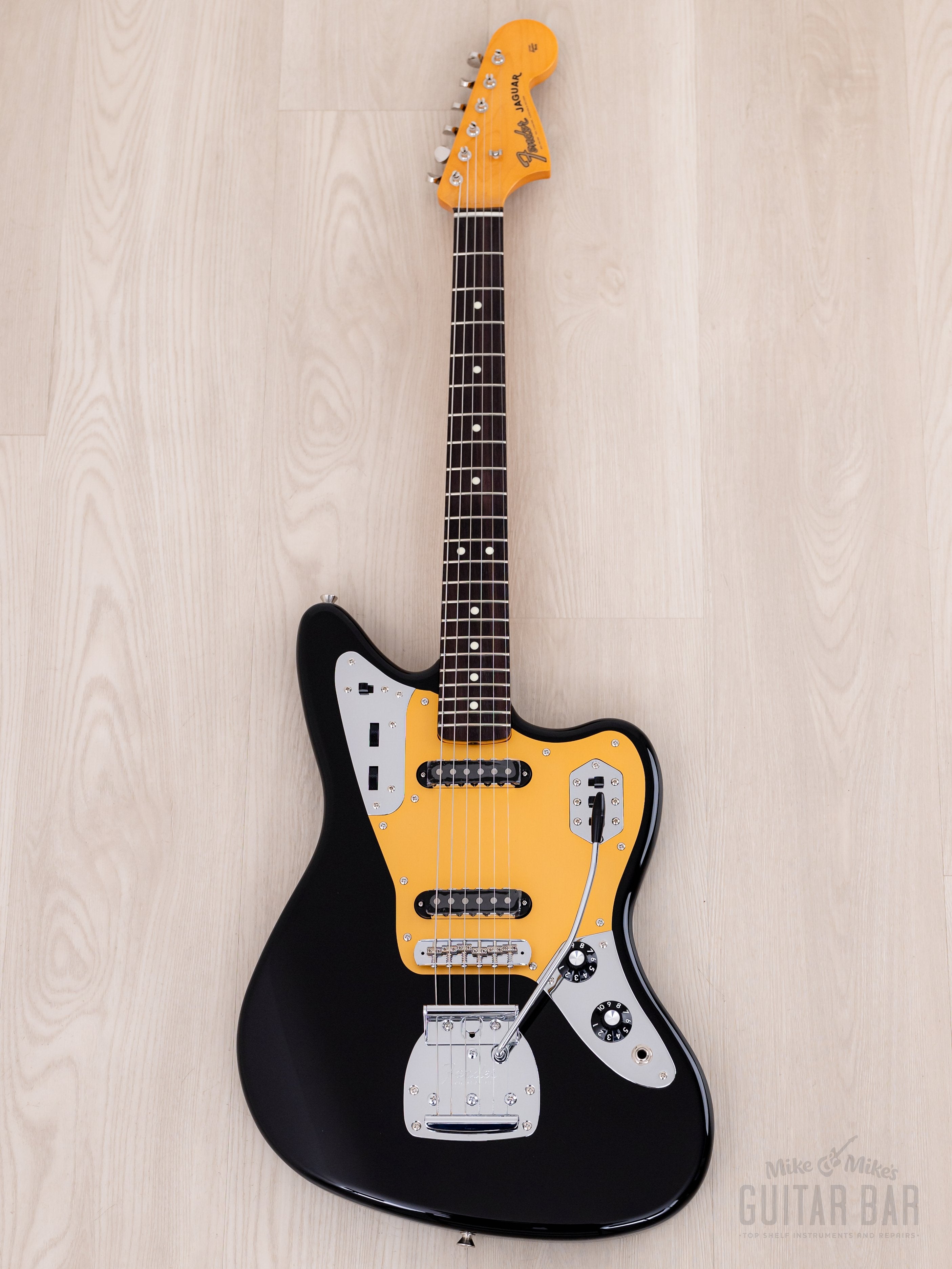 2024 Fender Traditional II 60s Jaguar Black w/ Gold Guard, Ishibashi F