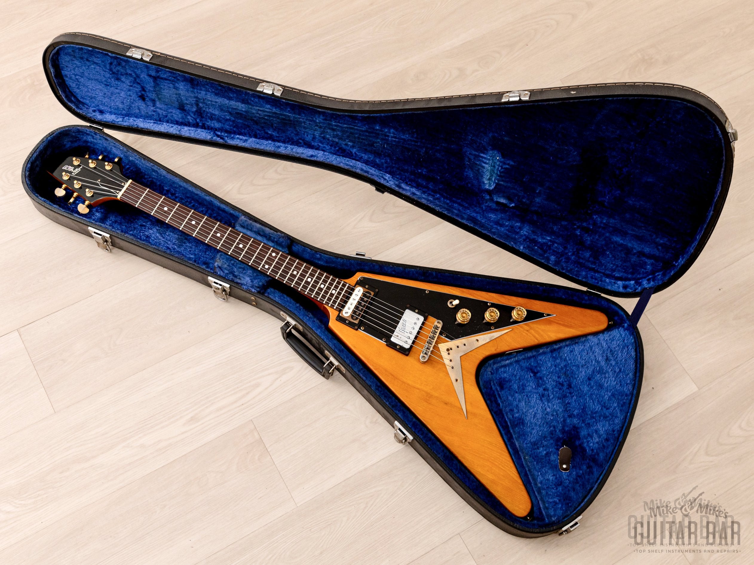 1978 Greco FV-900 Flying V Vintage Guitar Natural w/ Case, Japan Fujigen, Rocket Roll Sr