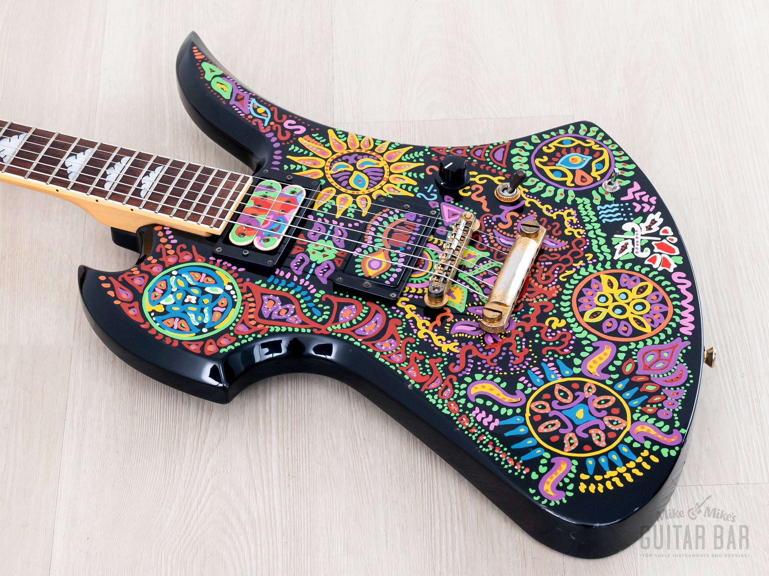 2000s Fernandes Mockingbird Hide Signature MG-120X, Graphic on Black,
