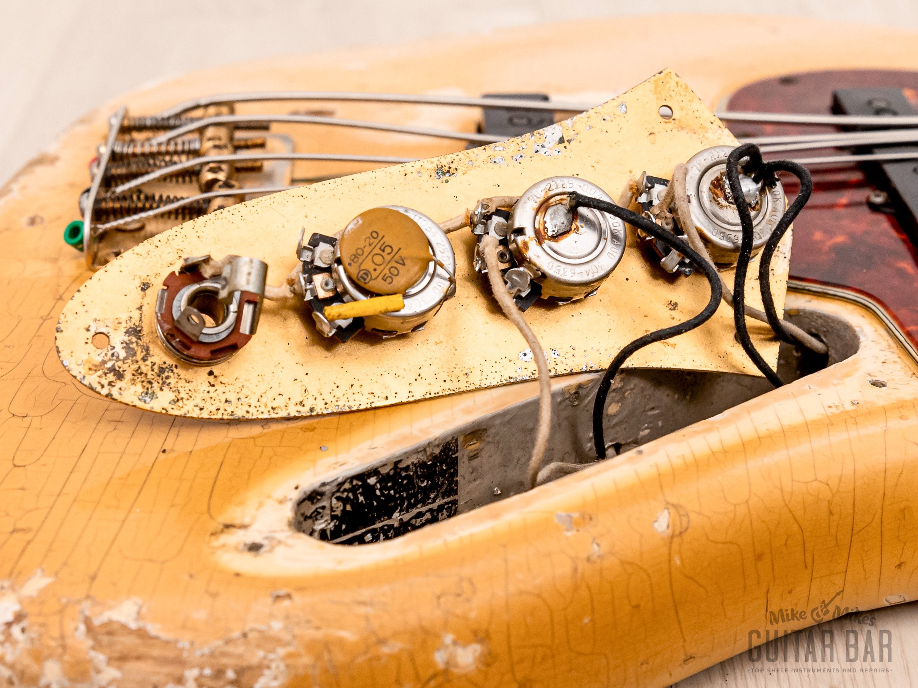 1964 Fender Jazz Bass Pre-CBS Vintage Bass Olympic White w/ Gold Hardware, Case