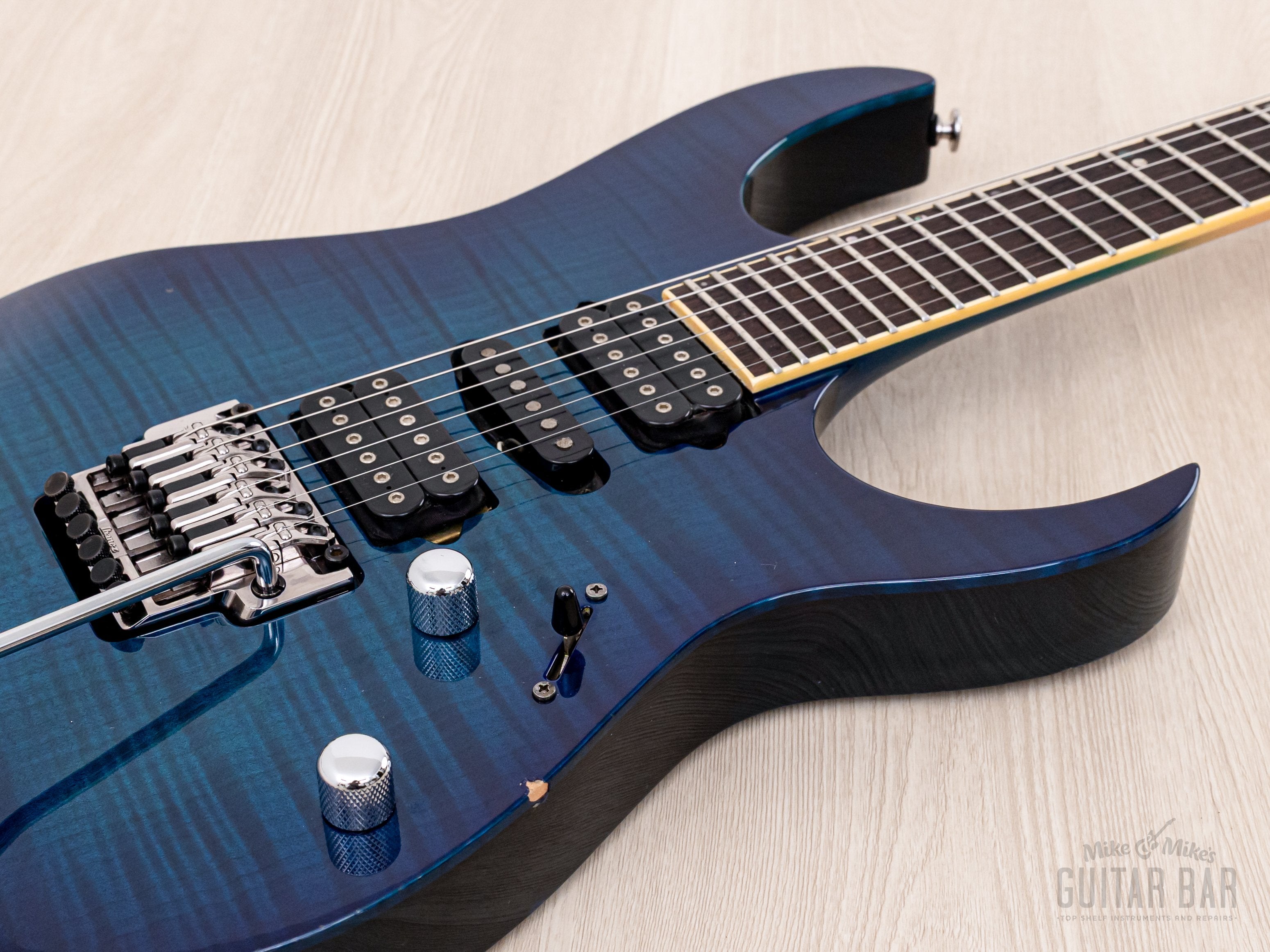 2003 Ibanez Prestige RGT3170 HSH Neck Thru Transparent Blue w/ DiMarzio