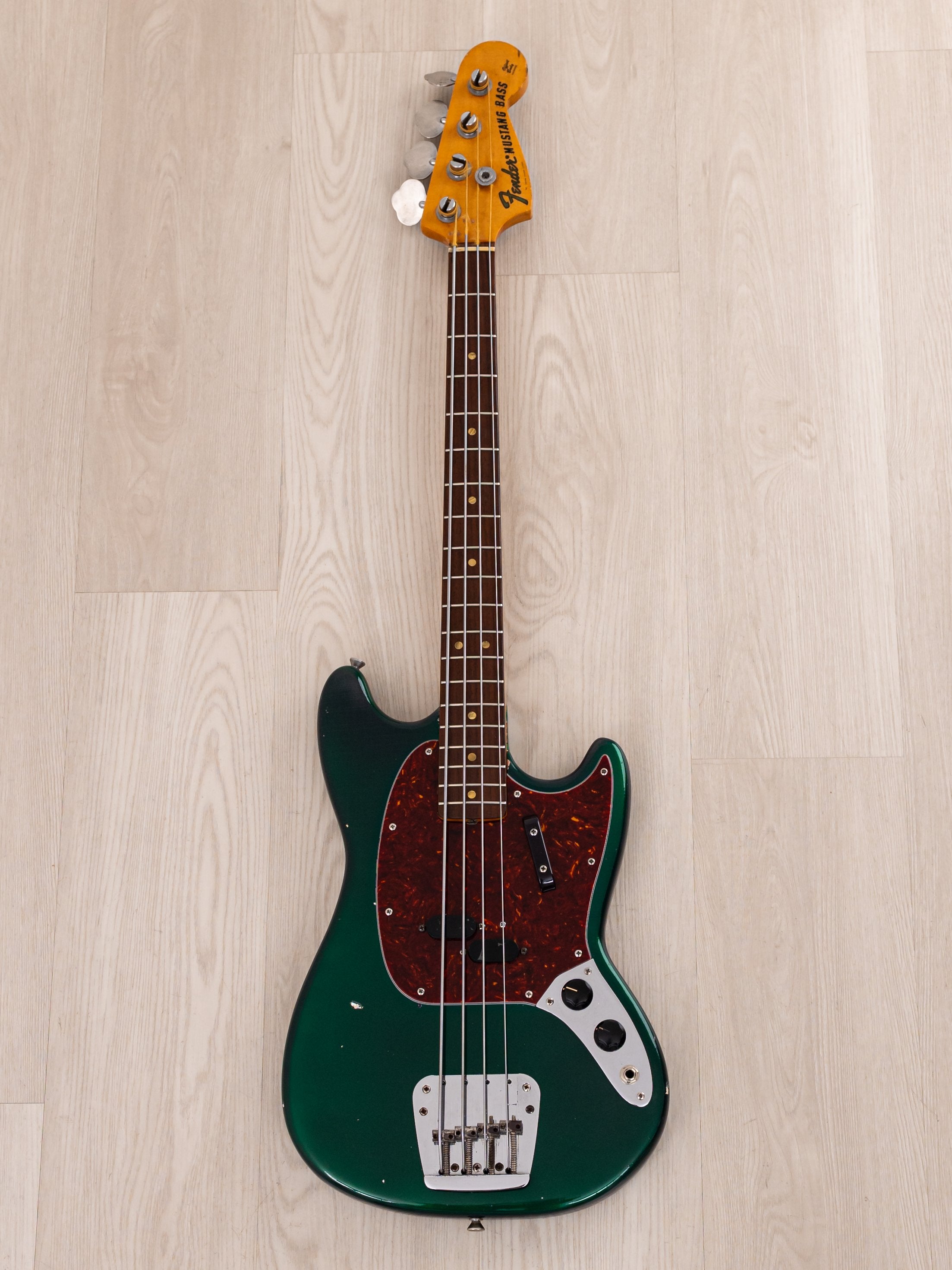 1968 Fender Mustang Bass Vintage Short Scale Sherwood Green w/ Case