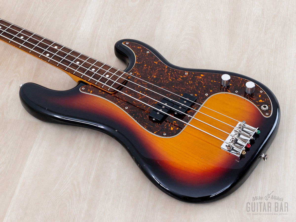 Angled view of Sunburst body and neck