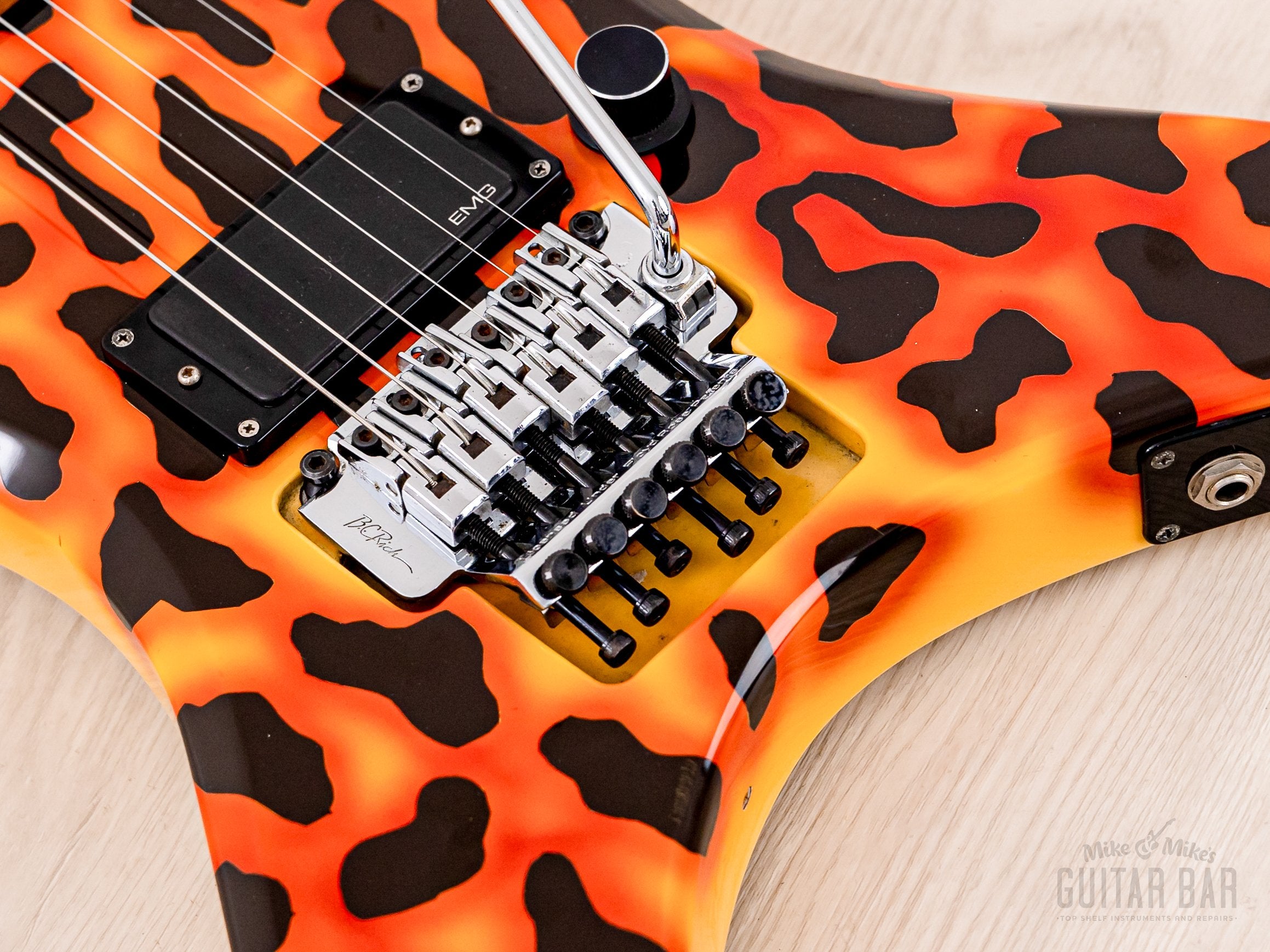 1980s BC Rich Stealth NJ Series Explorer Cheetah Print w/ Floyd Rose & EMG, Japan