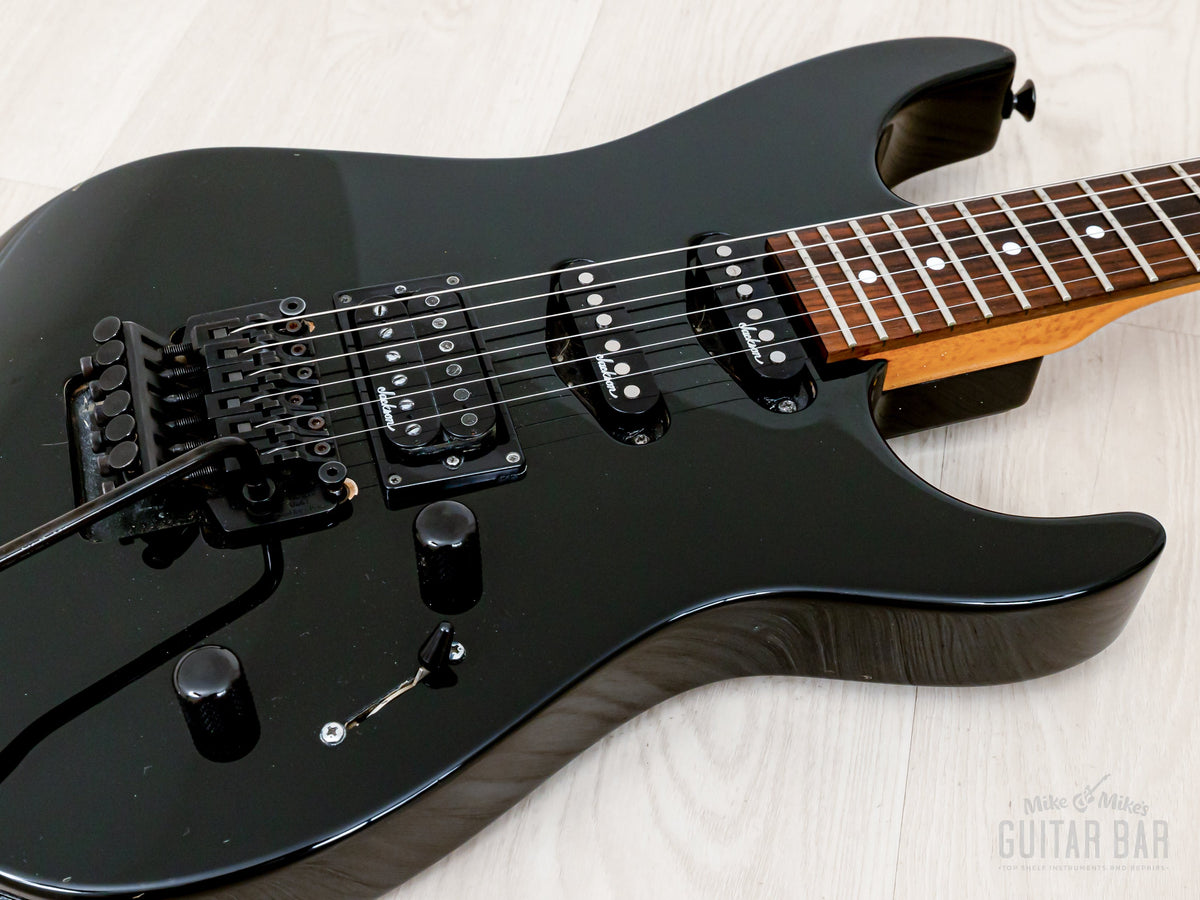 Body close-up with SSH pickups and Floyd Rose-licensed tremolo