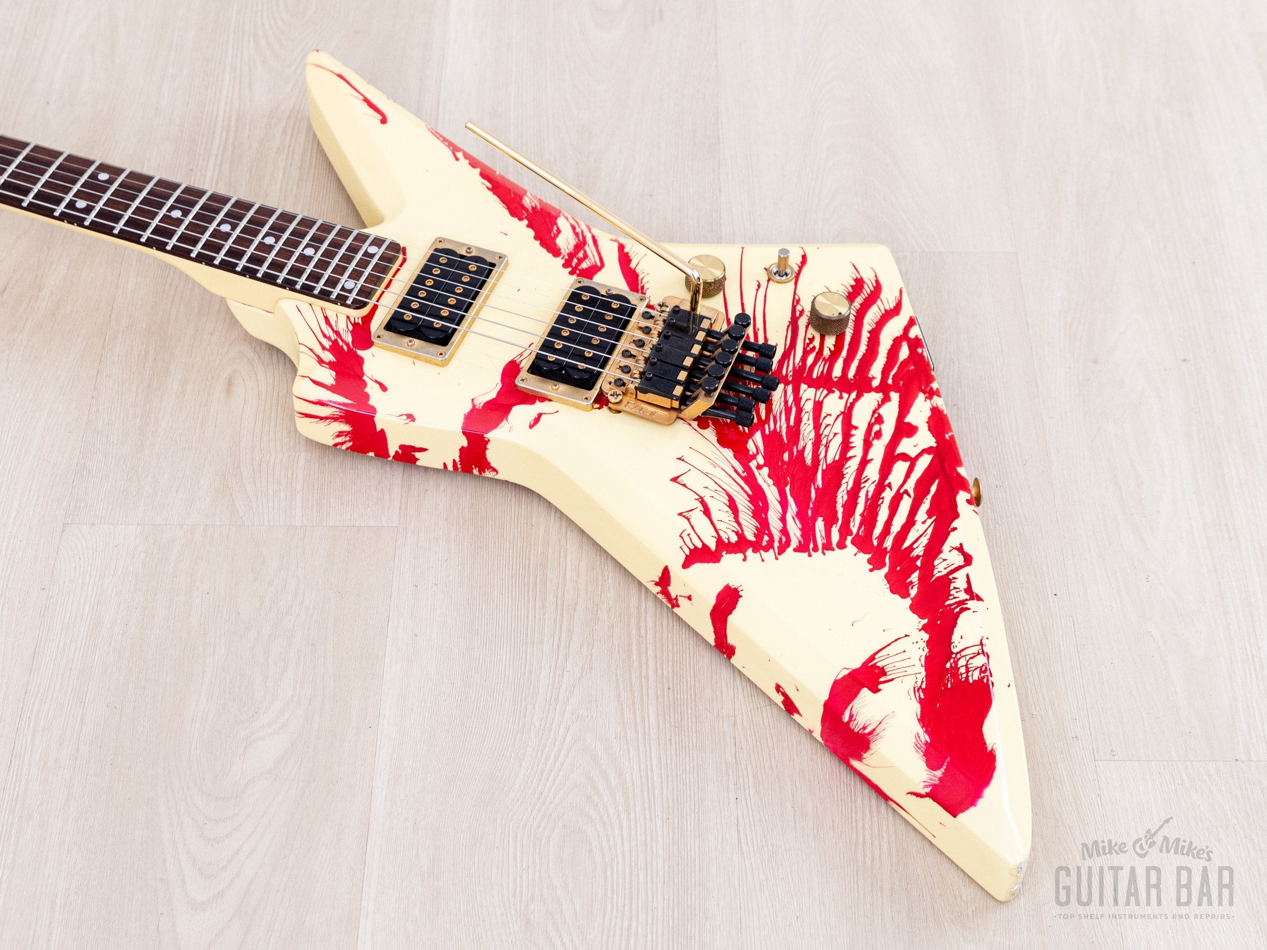 1984 Aria Pro II ZZ Custom Bloody White w/ Gold Hardware & Floyd, Japa