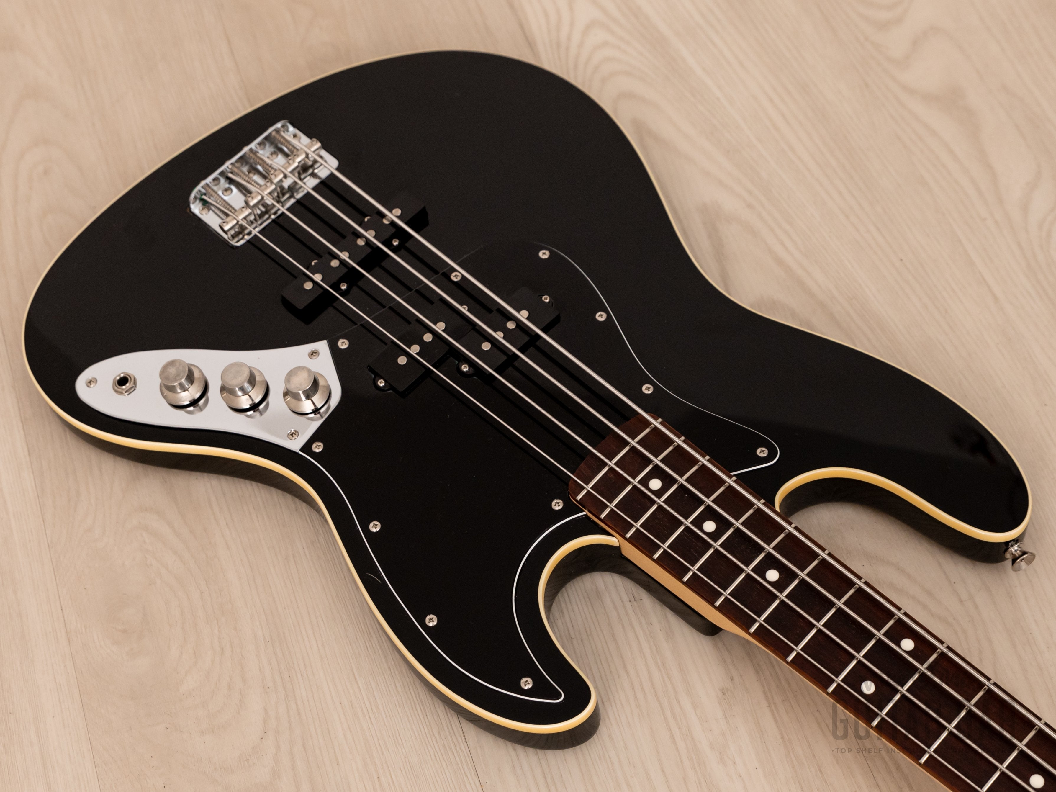 2008 Fender Aerodyne Jazz Bass PJ Bass Guitar Black, Japan CIJ 