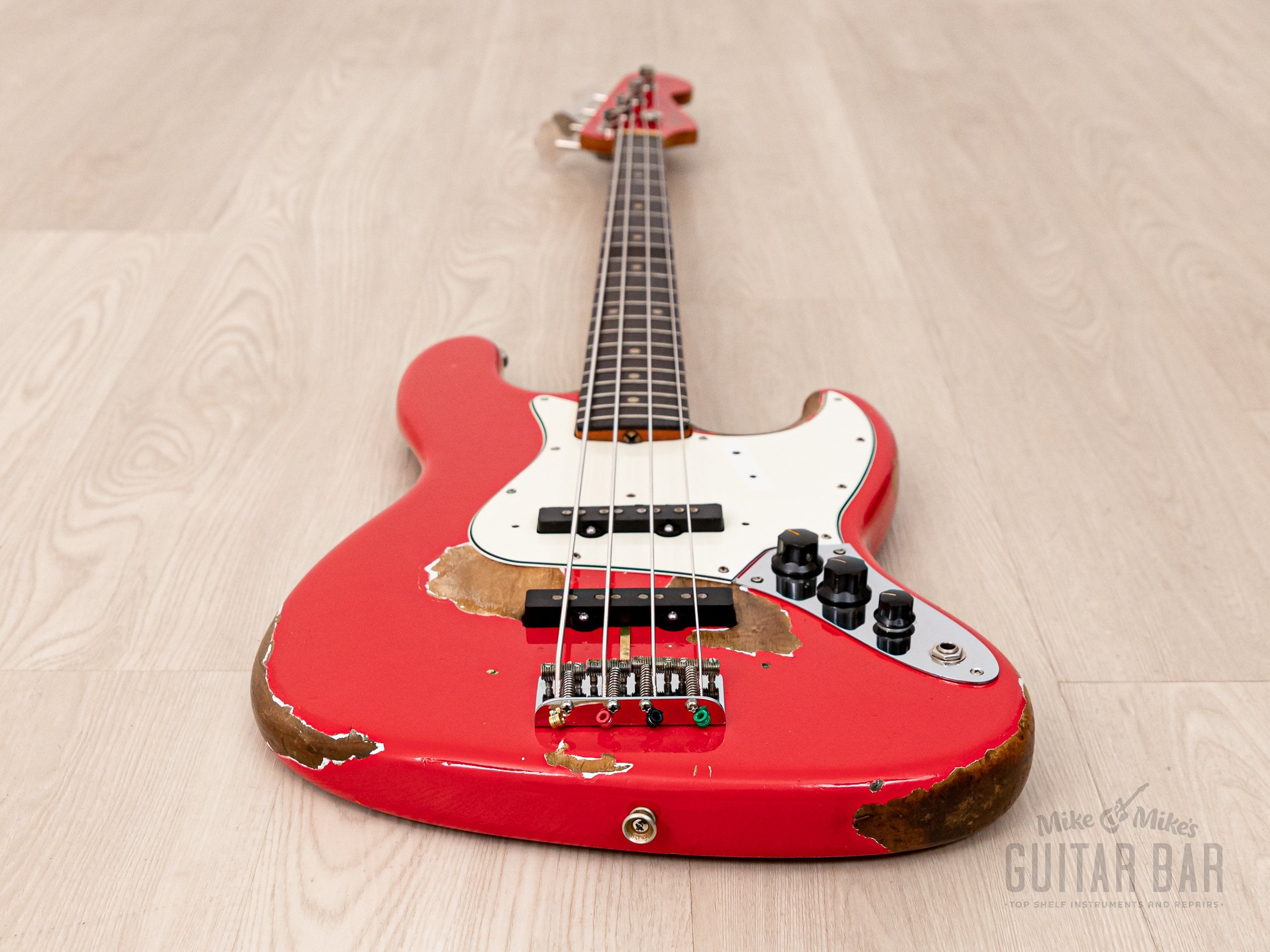 1965 Fender Jazz Bass Fiesta Red Relic w/ Brazilian Board, Case