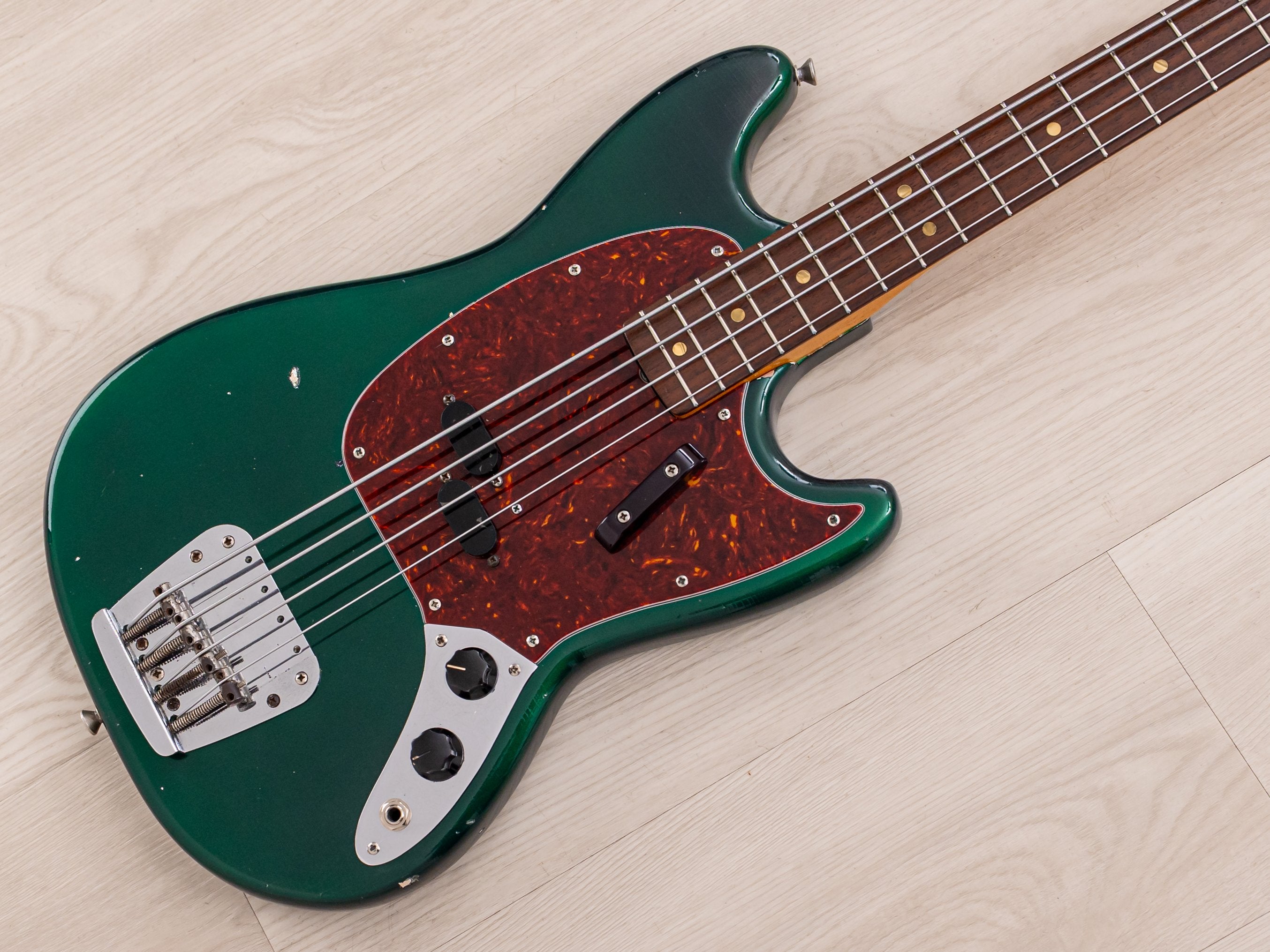 1968 Fender Mustang Bass Vintage Short Scale Sherwood Green w/ Case