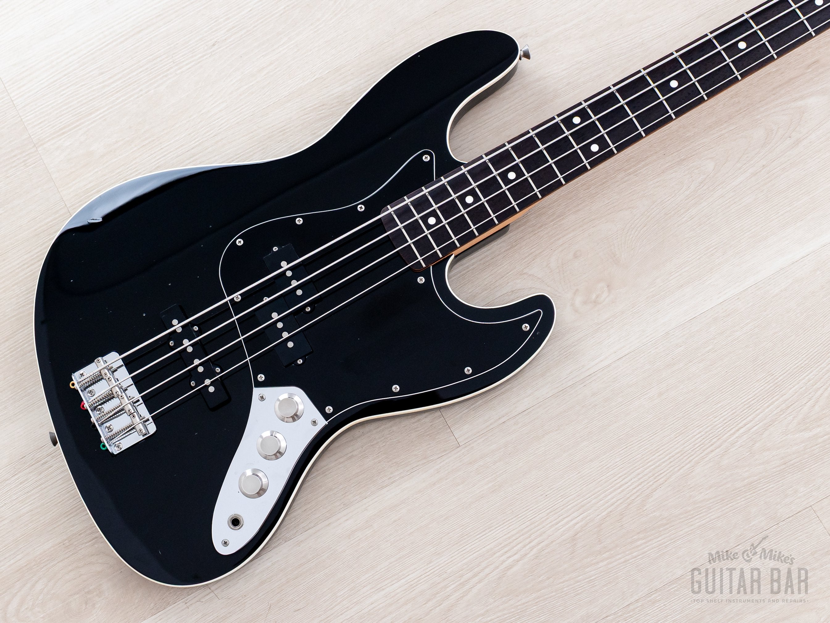 2012 Fender Aerodyne Jazz Bass PJ Electric Bass Guitar Black, Japan MI