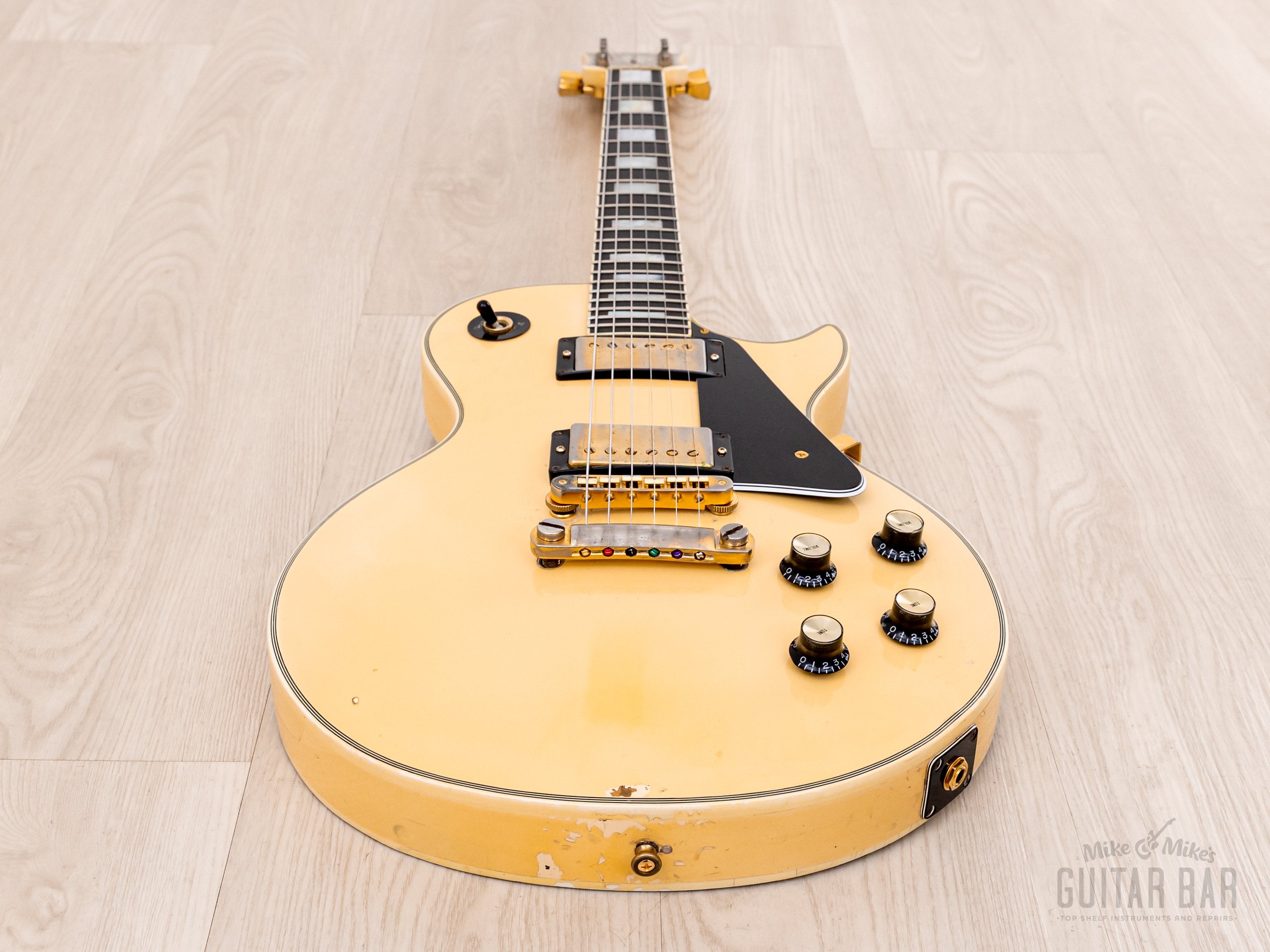 1977 Gibson Les Paul Custom Vintage Guitar Alpine White w/ T Tops, Case