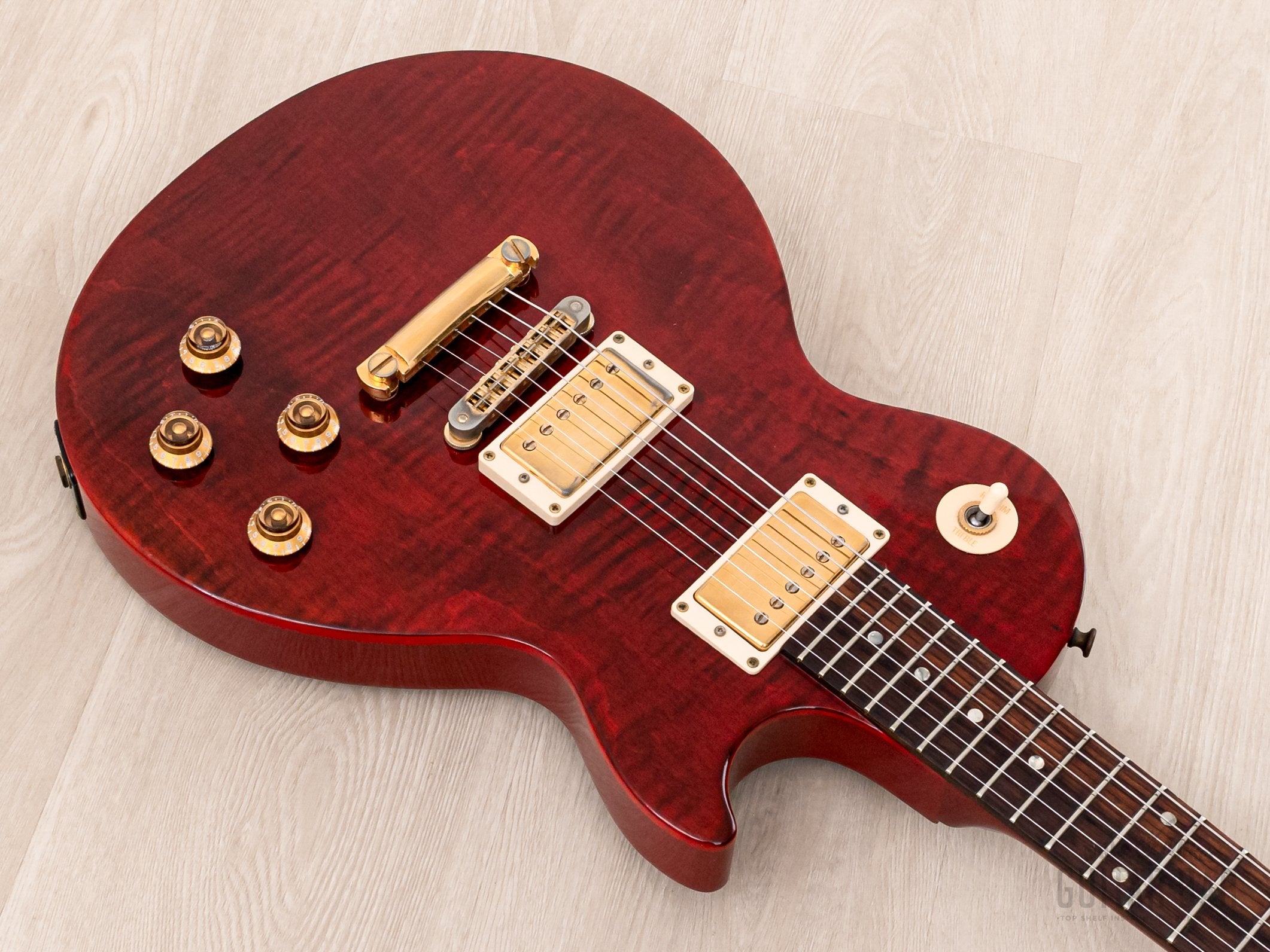 2001 Gibson Les Paul Junior Special Plus Flame Top Transparent Red w/ Gold Hardware, Case & Hangtag