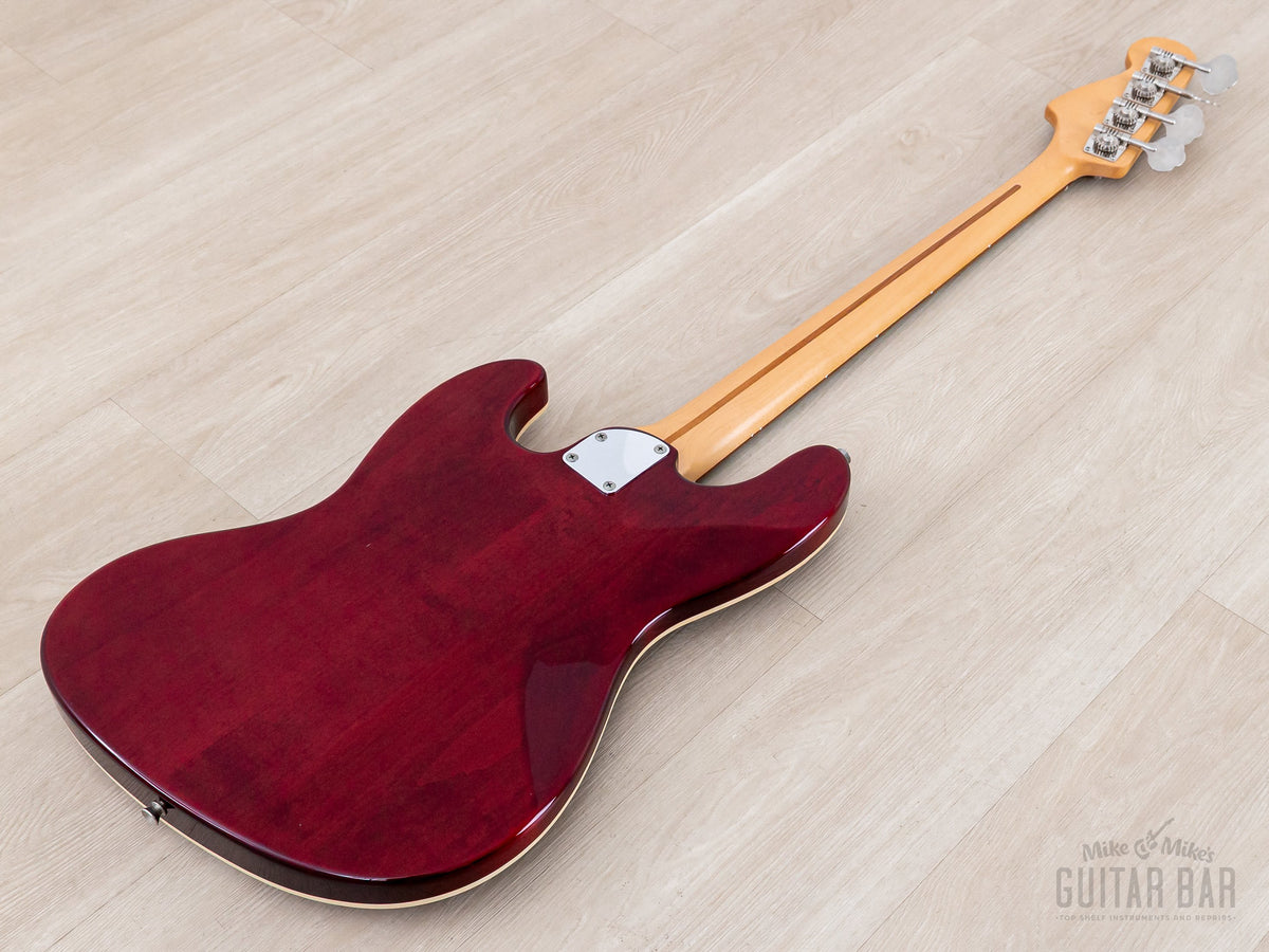2008 Fender Aerodyne Jazz Bass AJB-110DMC Trans Red, back angled view