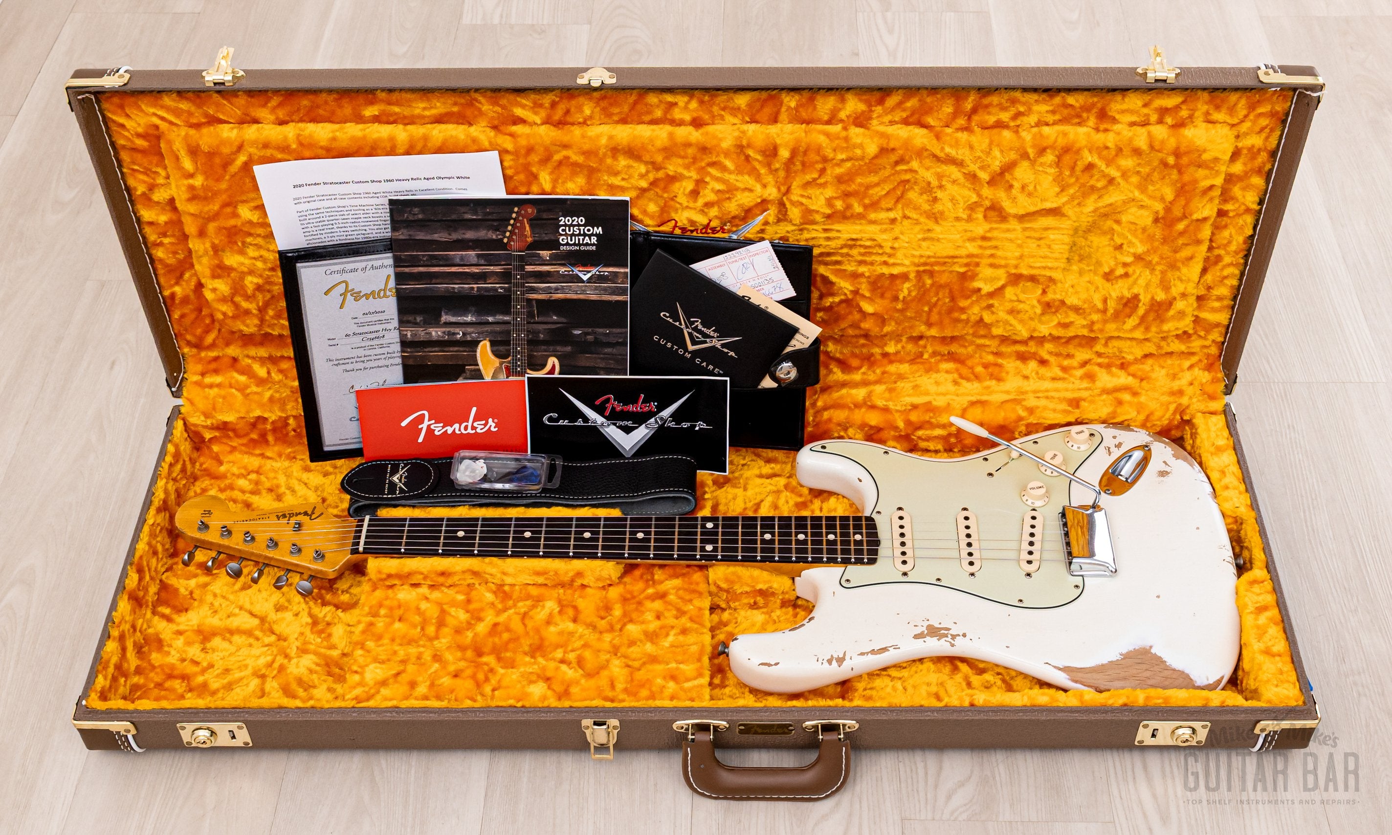 2020 Fender Custom Shop 1960 Stratocaster Heavy Relic Olympic White, Mint w/ Case, COA & Hangtags