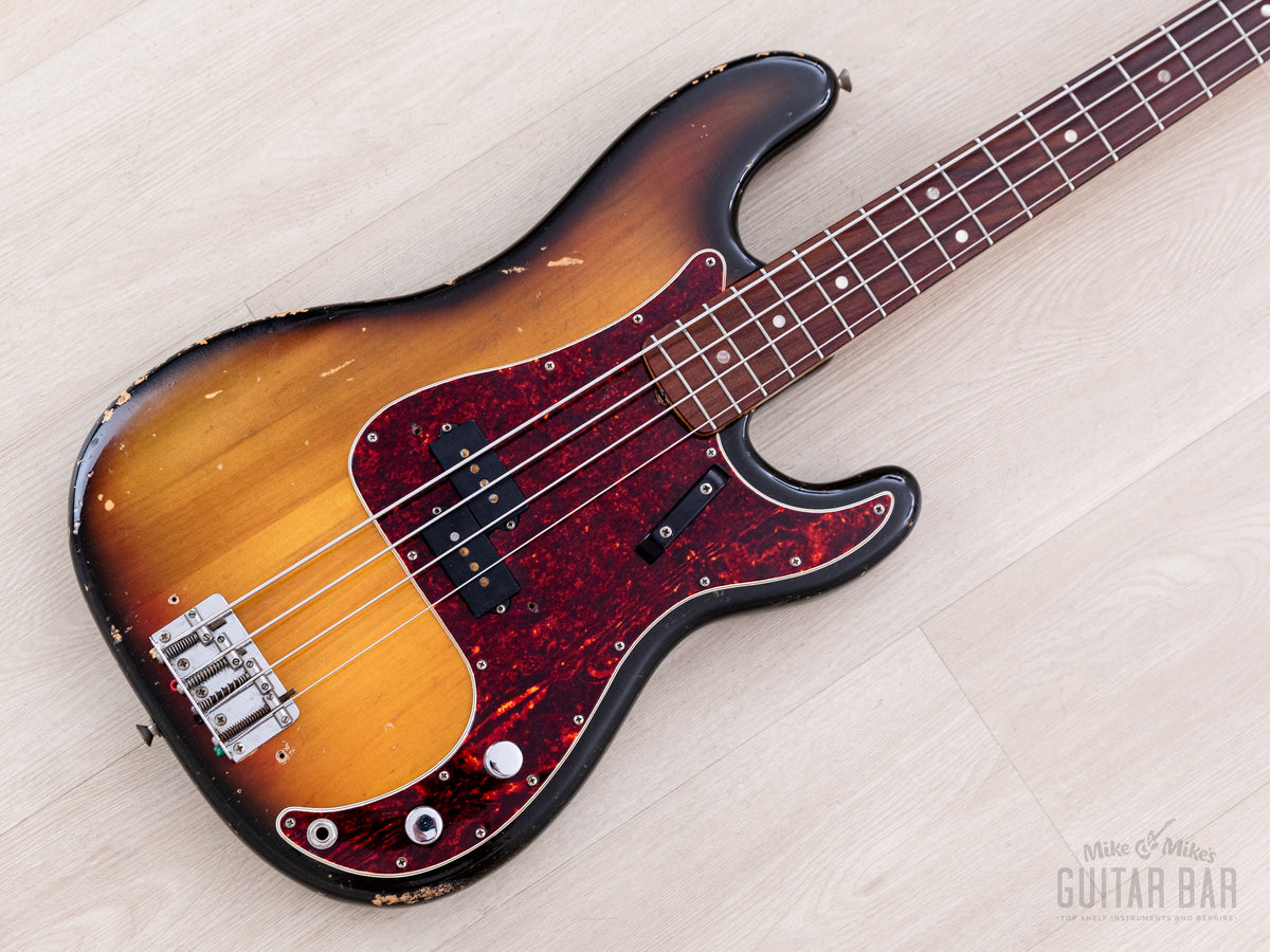 1971 Fender Precision Bass Sunburst, body front angle