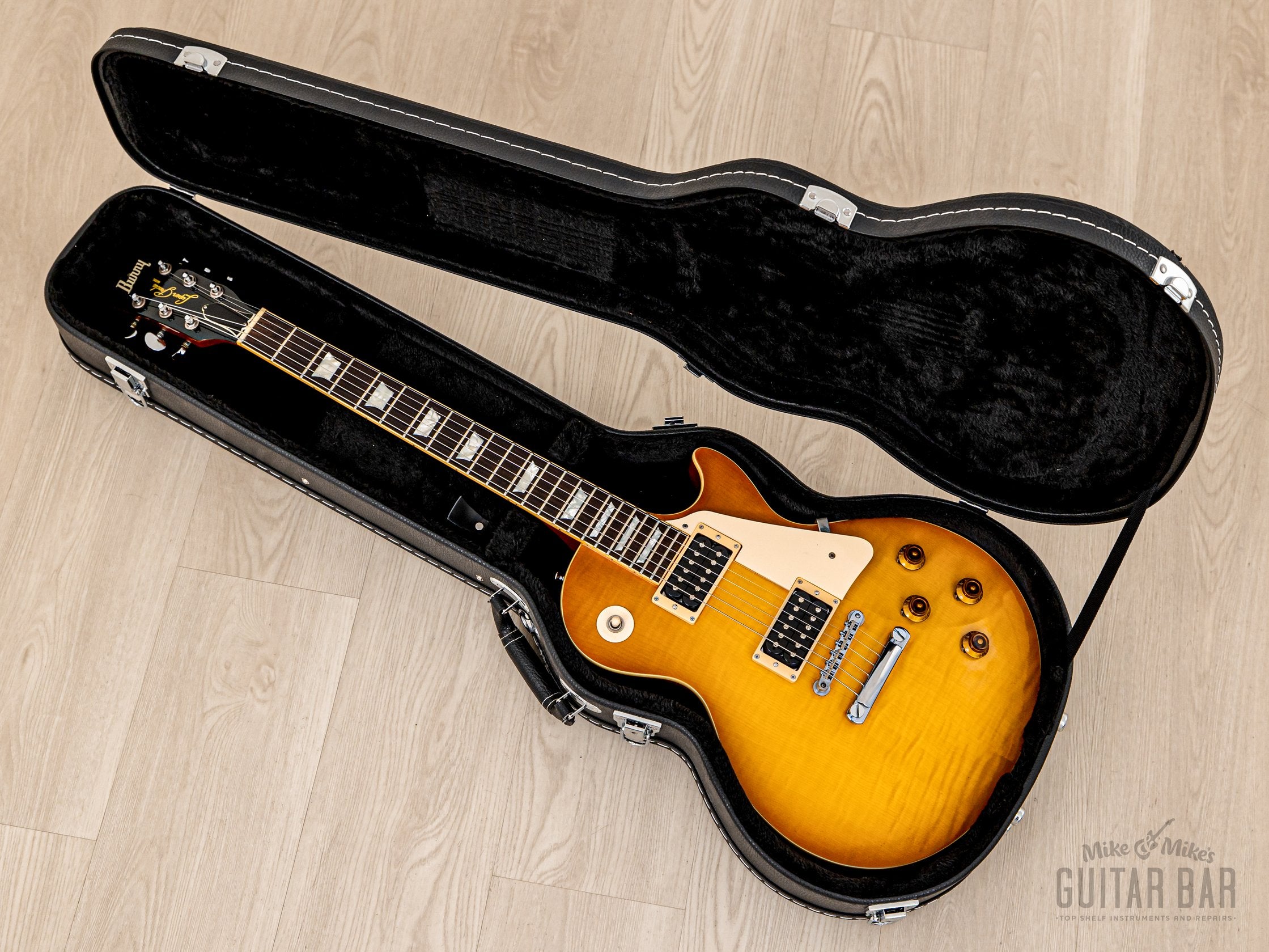 1990s Burny Super Grade RLG-70 '59 Model Burst Lemon Drop w/ Case, Japan Fernandes