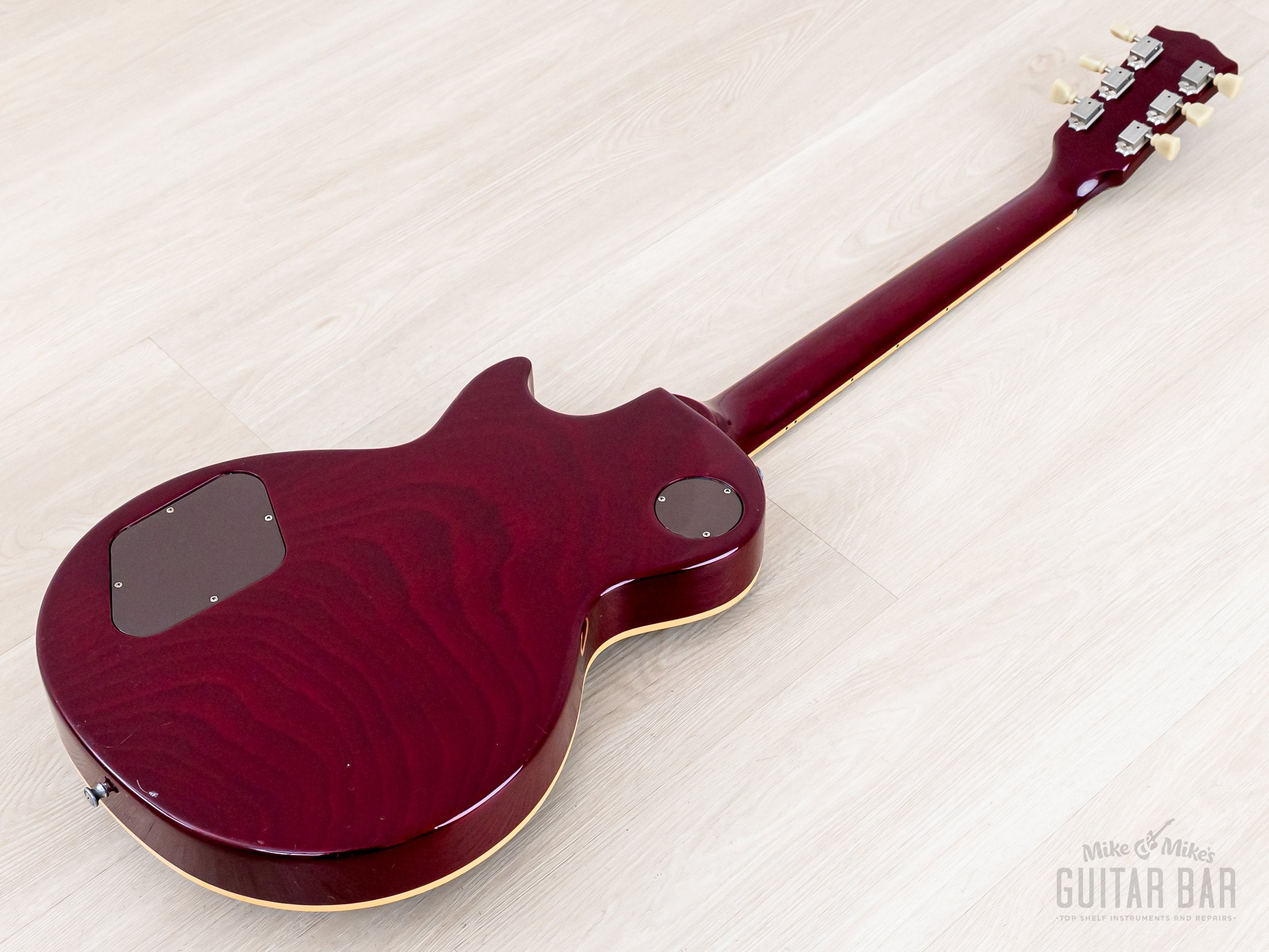1996 Gibson Les Paul Standard Flame Top Wine Red One-Piece Body, 100%