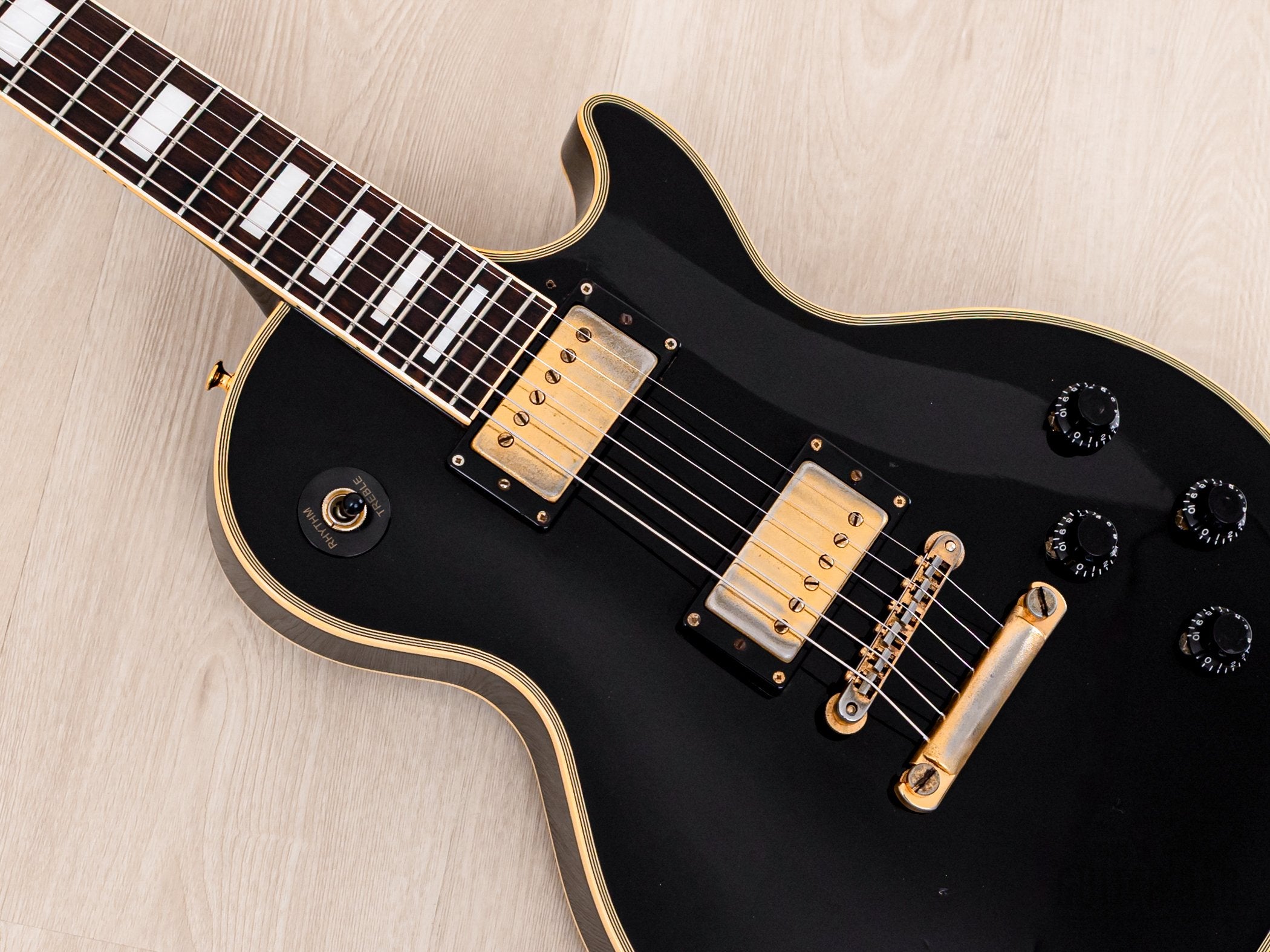 1989 Burny RLC-60 Custom Black Beauty Mahogany Top w/ VH-3 Humbuckers, Japan Fernandes