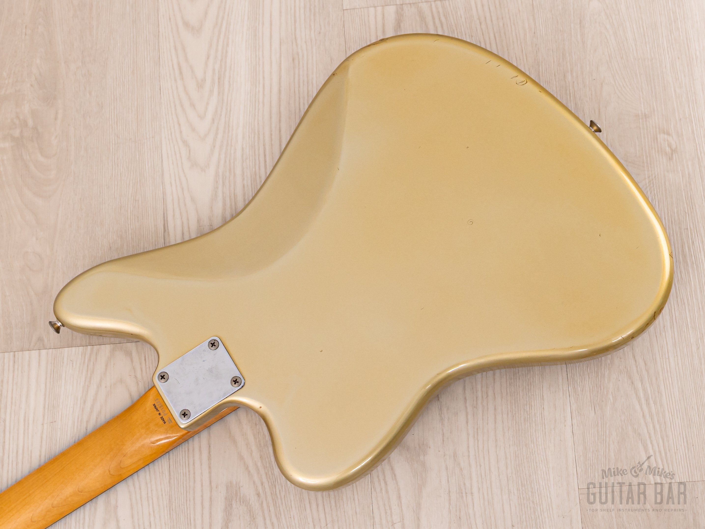 1993 Fender Order Made Jaguar '62 Vintage Reissue JG66 Shoreline Gold + Headstock w/ Case, Japan MIJ Fujigen