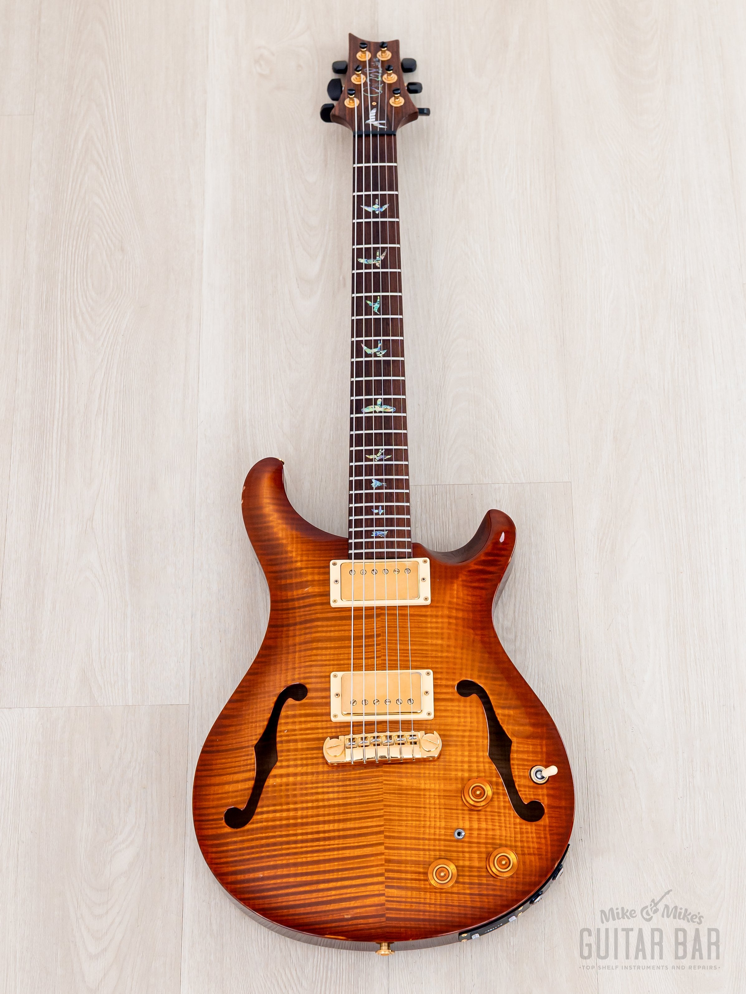 2004 Paul Reed Smith Hollowbody II Piezo Artist Package Violin Amber B