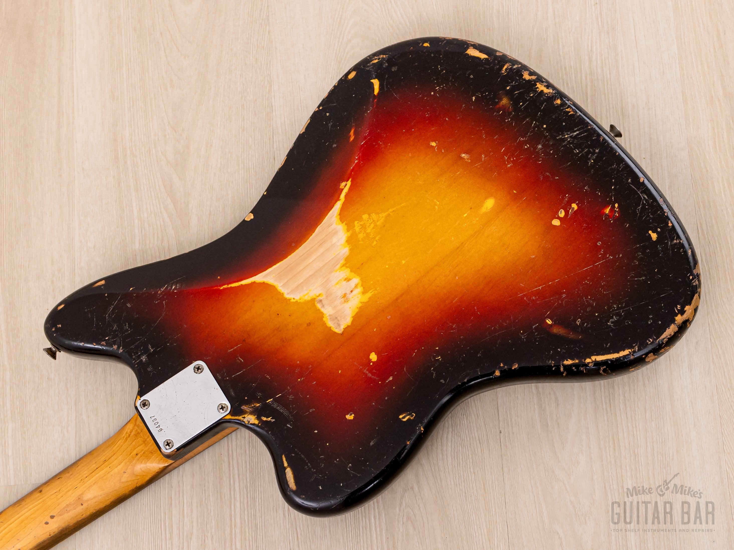 1961 Fender Jazzmaster Pre-CBS Slab Board Vintage Offset Guitar Sunburst, 100% Original w/ Case