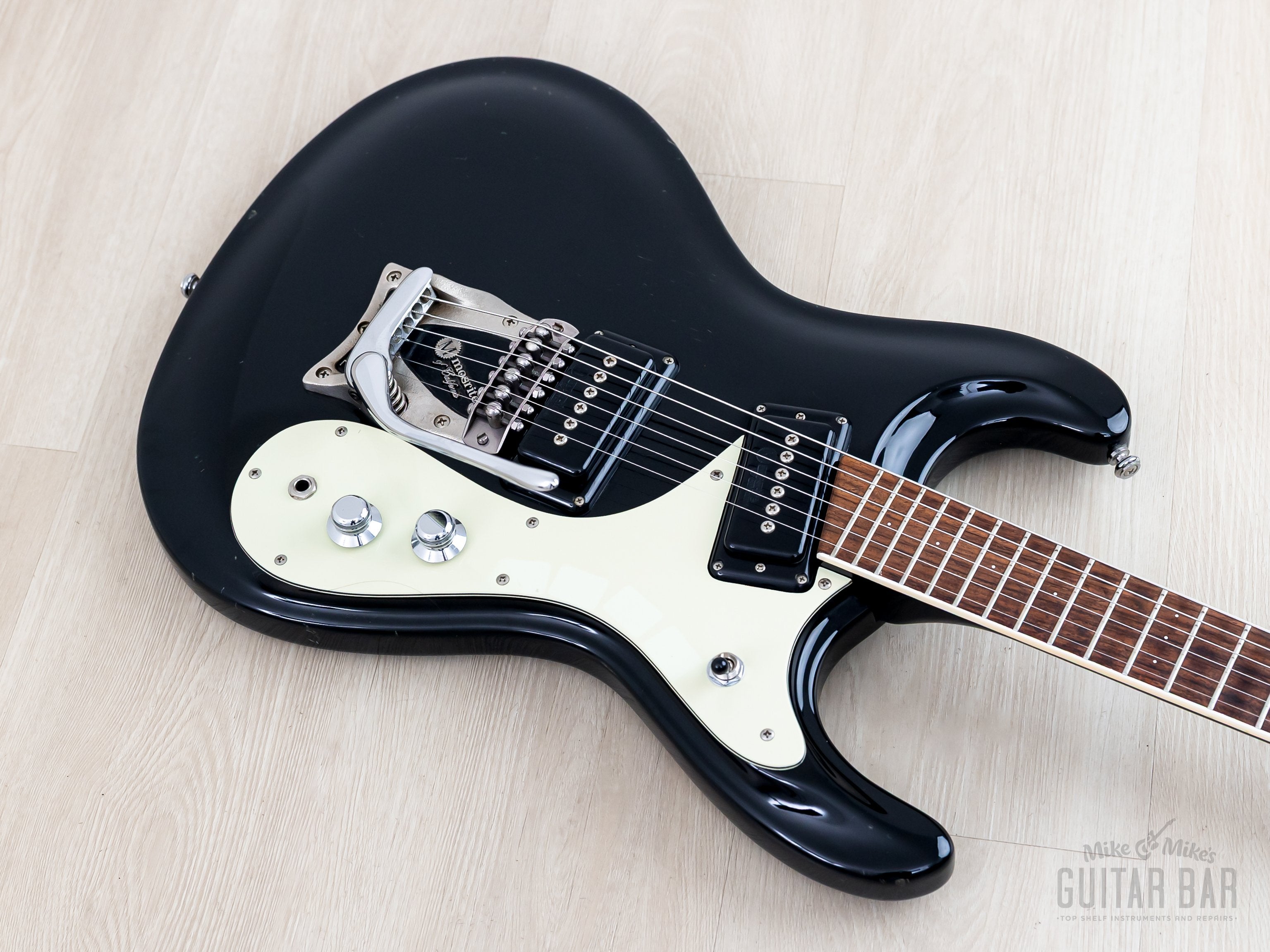 1990s Mosrite Ventures Model Super Custom '65 Black w/ Vibramute & Cas