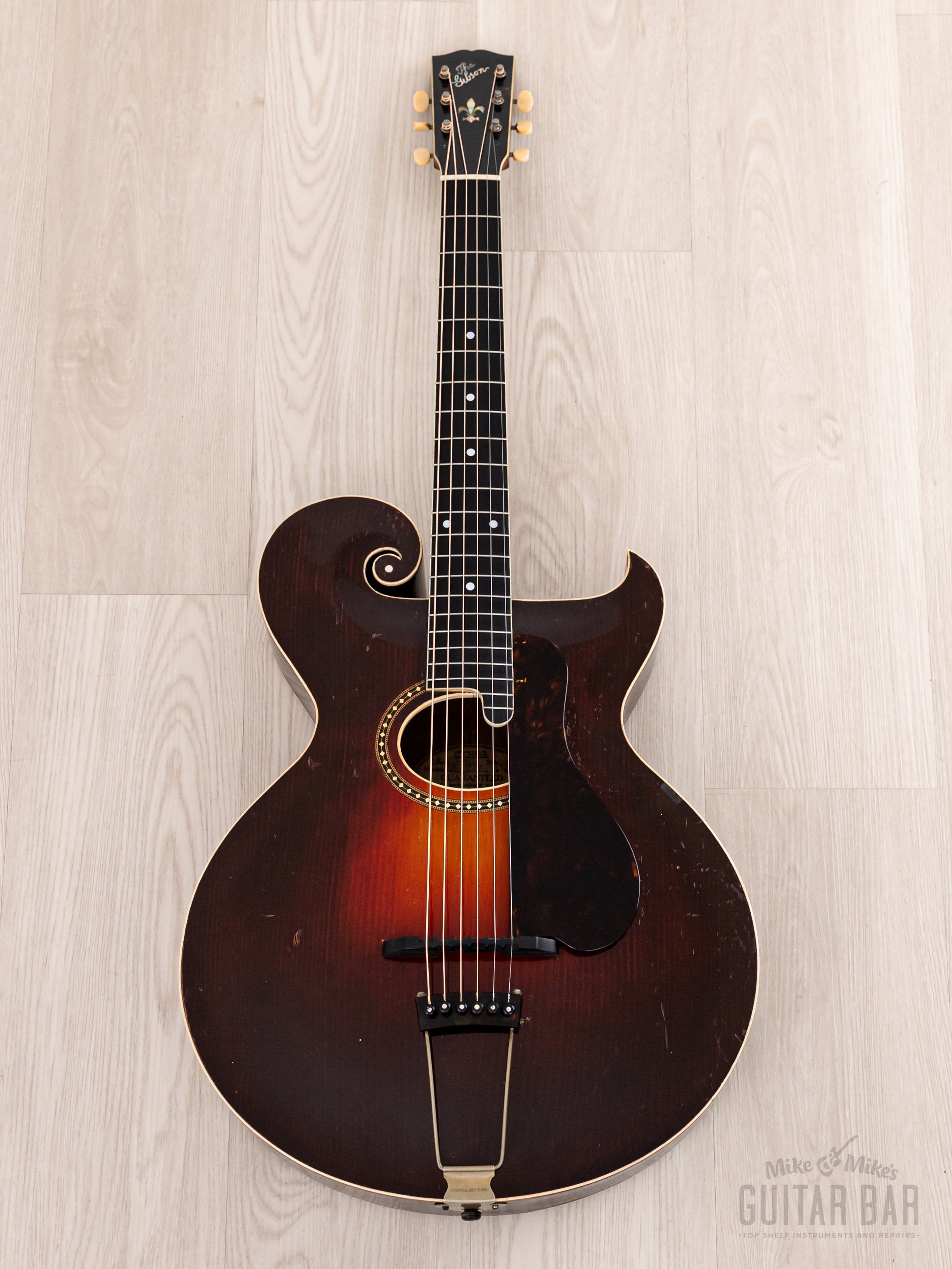 1920 Gibson Style O Vintage Scroll Body Carved Top Round Soundhole Archtop, Lloyd Loar Era w/ Case