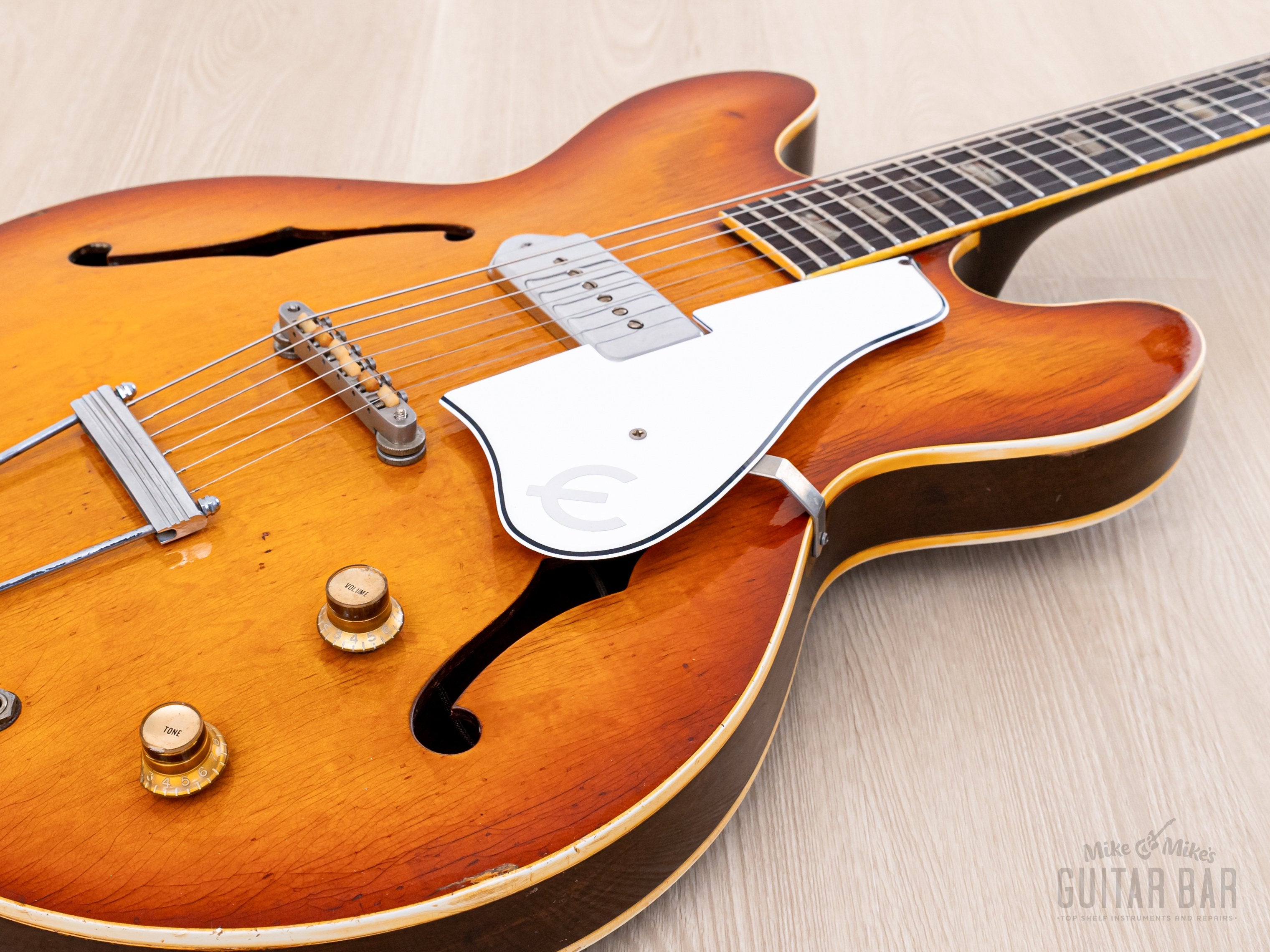 1965 Epiphone Casino E-230T Vintage Thinline Hollowbody Guitar Sunburst w/ P-90, Case