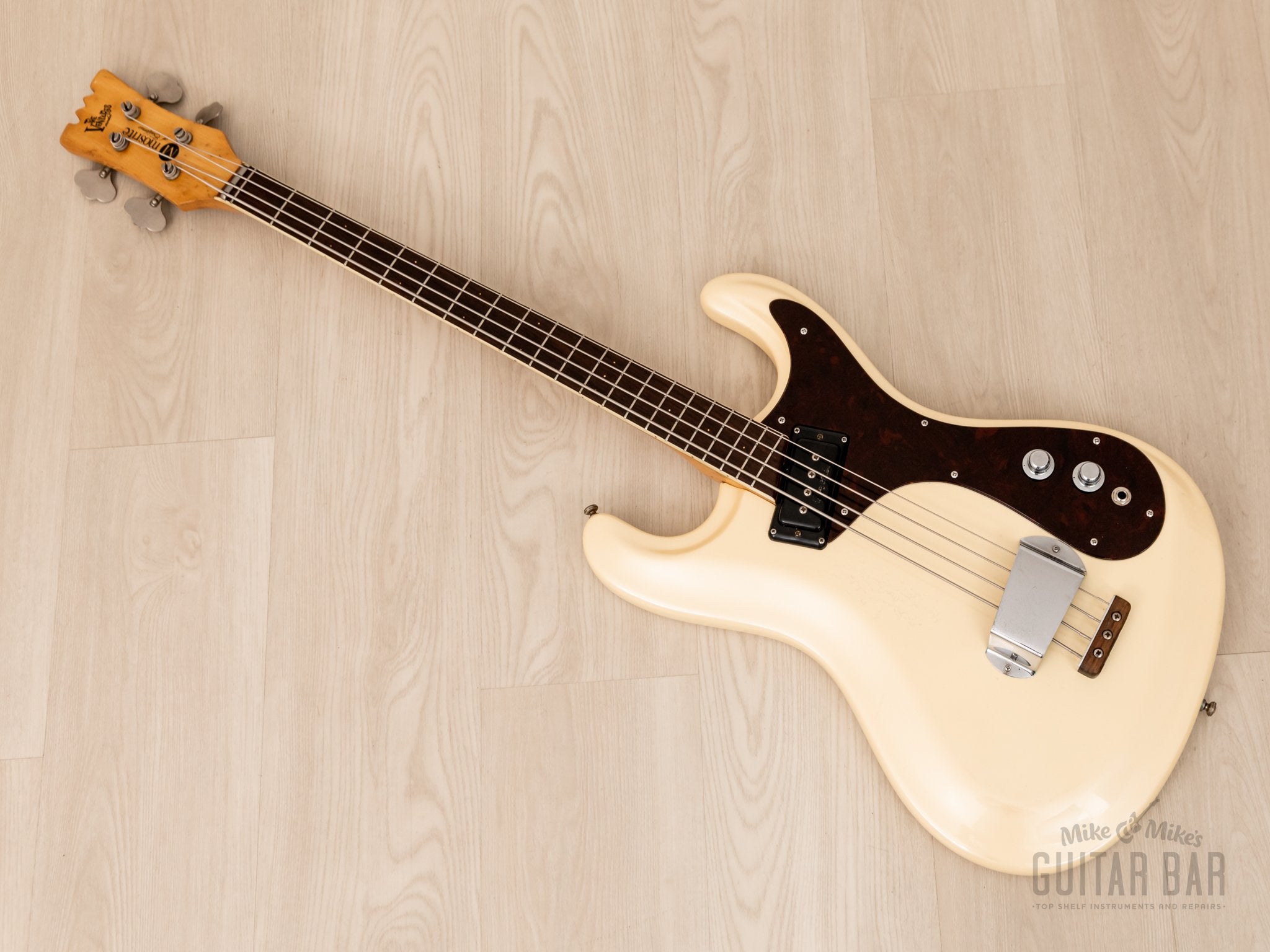 1966 Mosrite Ventures Model Bass Pearl White w/ Case, USA-Made Bakersfield